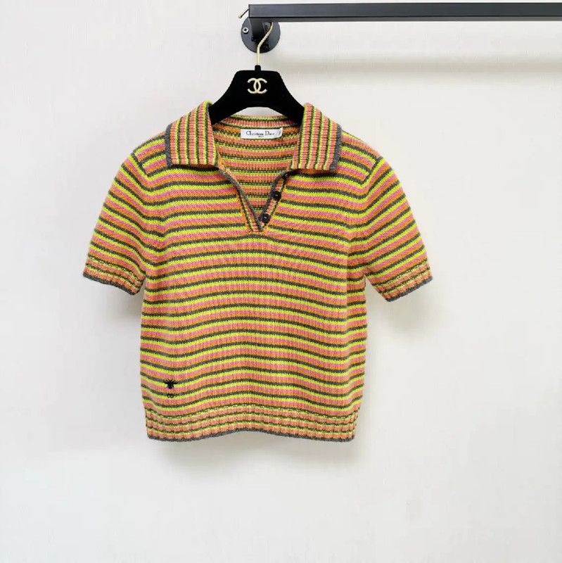 Dior Dior Multicolor Cashmere Short Sleeve T-Shirt 0089 Size S / US 4 / IT 40 - 1 Thumbnail