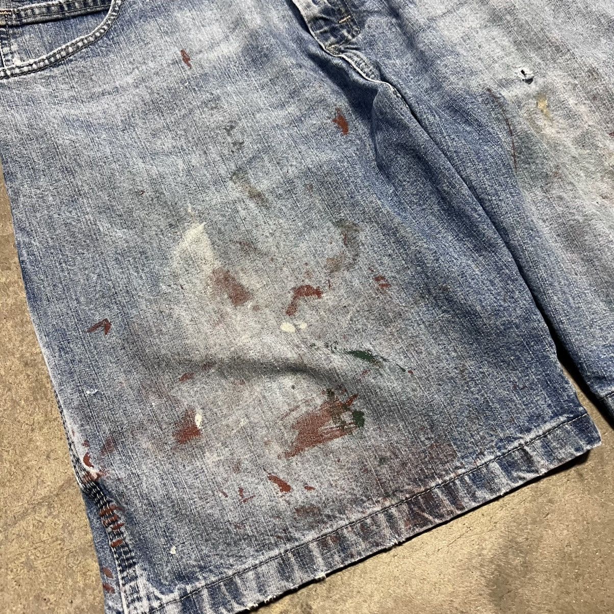 Vintage × Wrangler Vintage Y2K Wrangler Denim Carpenter Shorts Baggy Skater Size US 38 / EU 54 - 6 Thumbnail