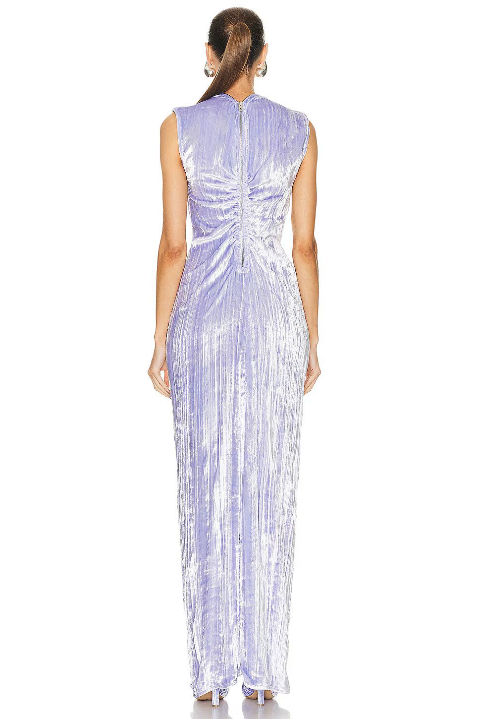 Bottega Veneta o1bcso1str0225 Text Viscose Silk Velvet Dress in Purple Size L / US 10 / IT 46 - 3 Thumbnail