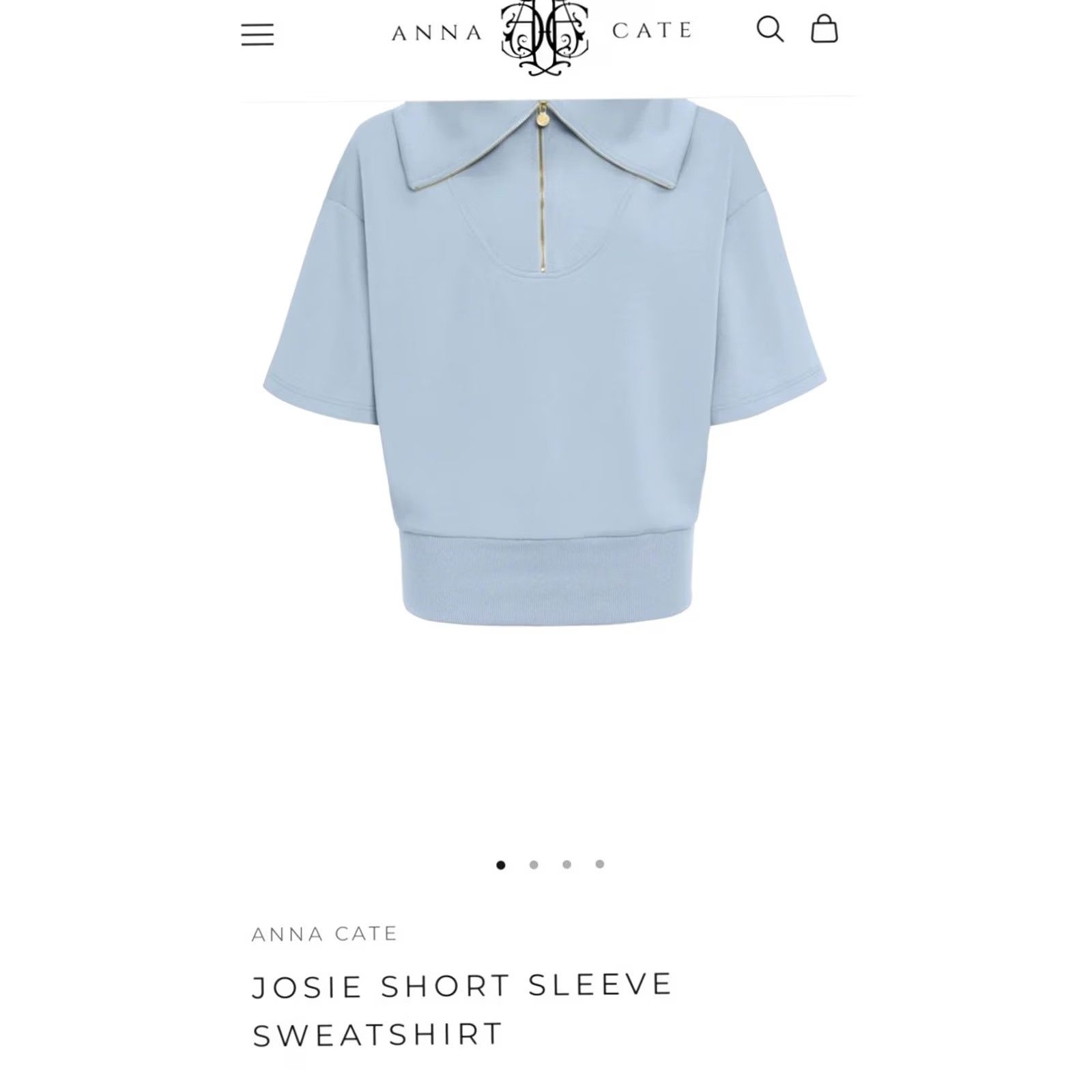 Vintage Anna Cate Josie Short Sleeve Half-Zip Knit Sweatshirt Blue S Womens Pullover Activewear Size S / US 4 / IT 40 - 8 Thumbnail