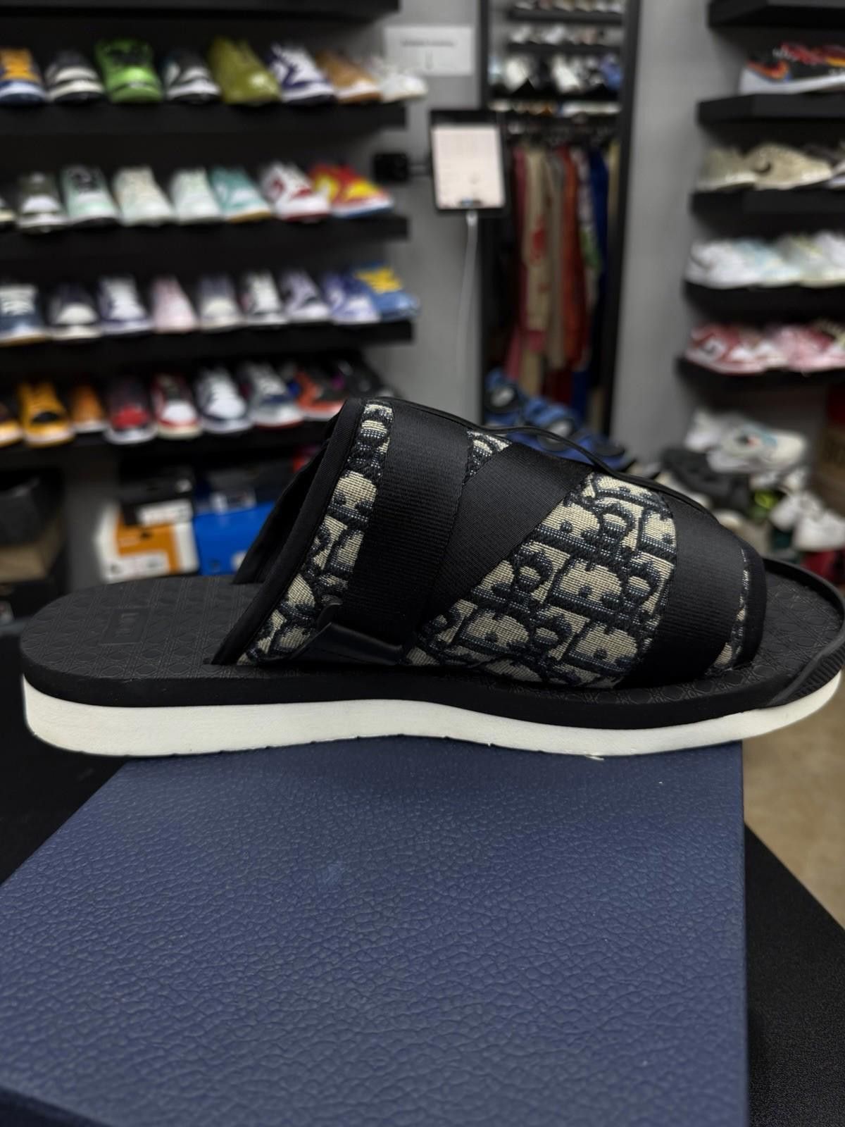 Christian Dior ALPHA Oblique Canvas Sandals Black 46EU/13US