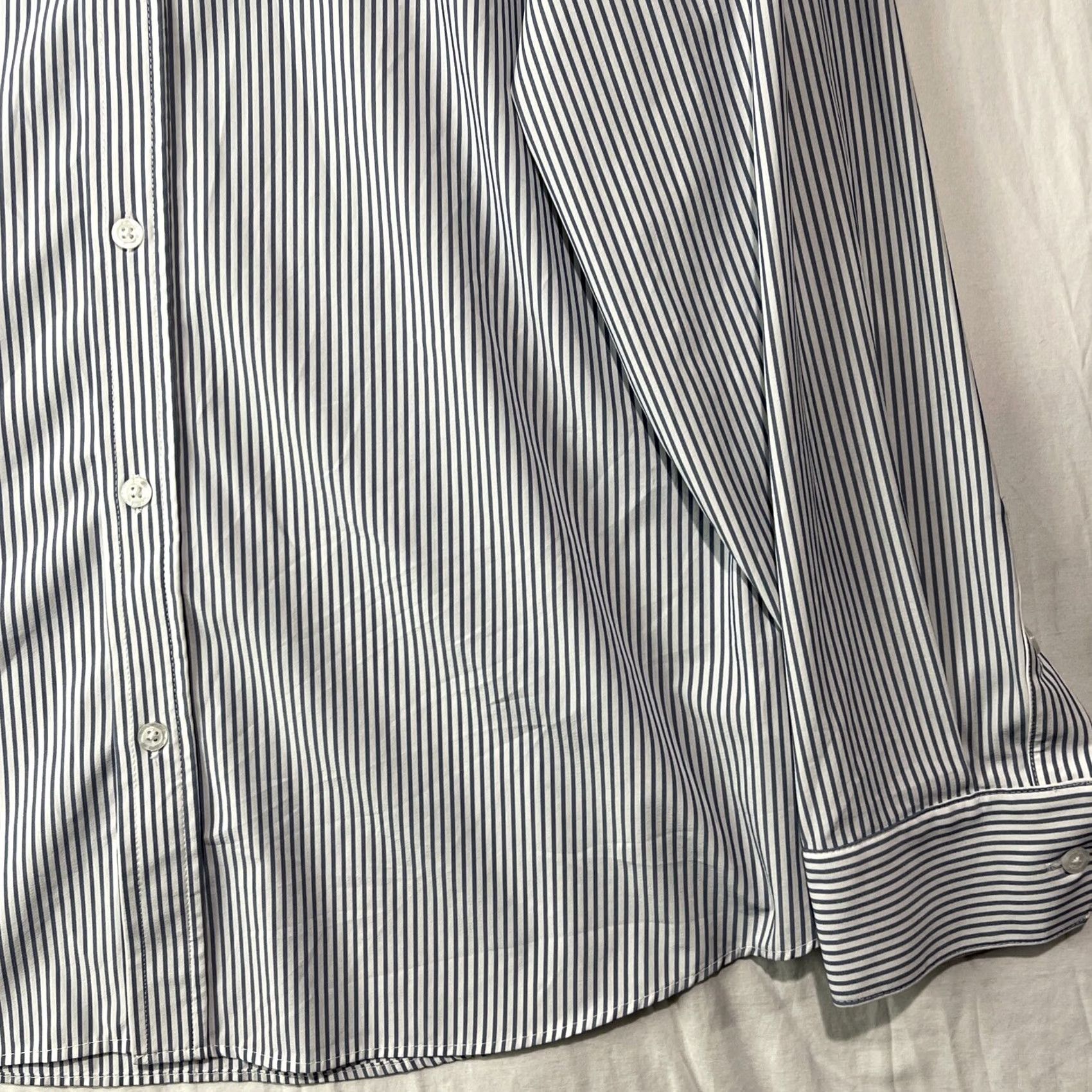 Mizzen+Main Mizzen+Main Shirt Mens XL Blue Button Up Striped Leeward Trim Fit Leeward Striped Size US XL / EU 56 / 4 - 4 Thumbnail