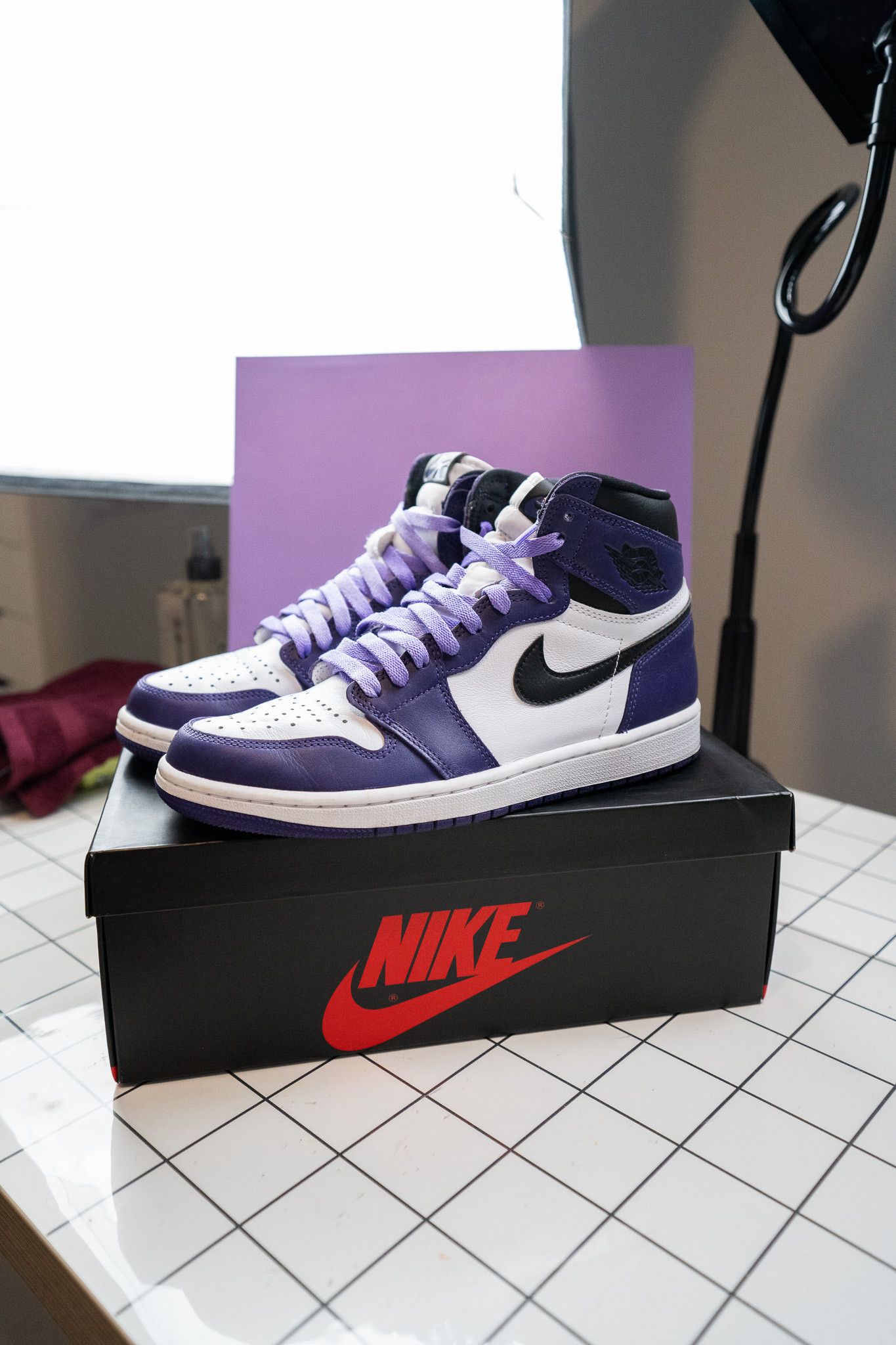 Jordan Brand Jordan 1 Retro High Court Purple White Size US 8.5 / EU 41-42 - 6 Thumbnail
