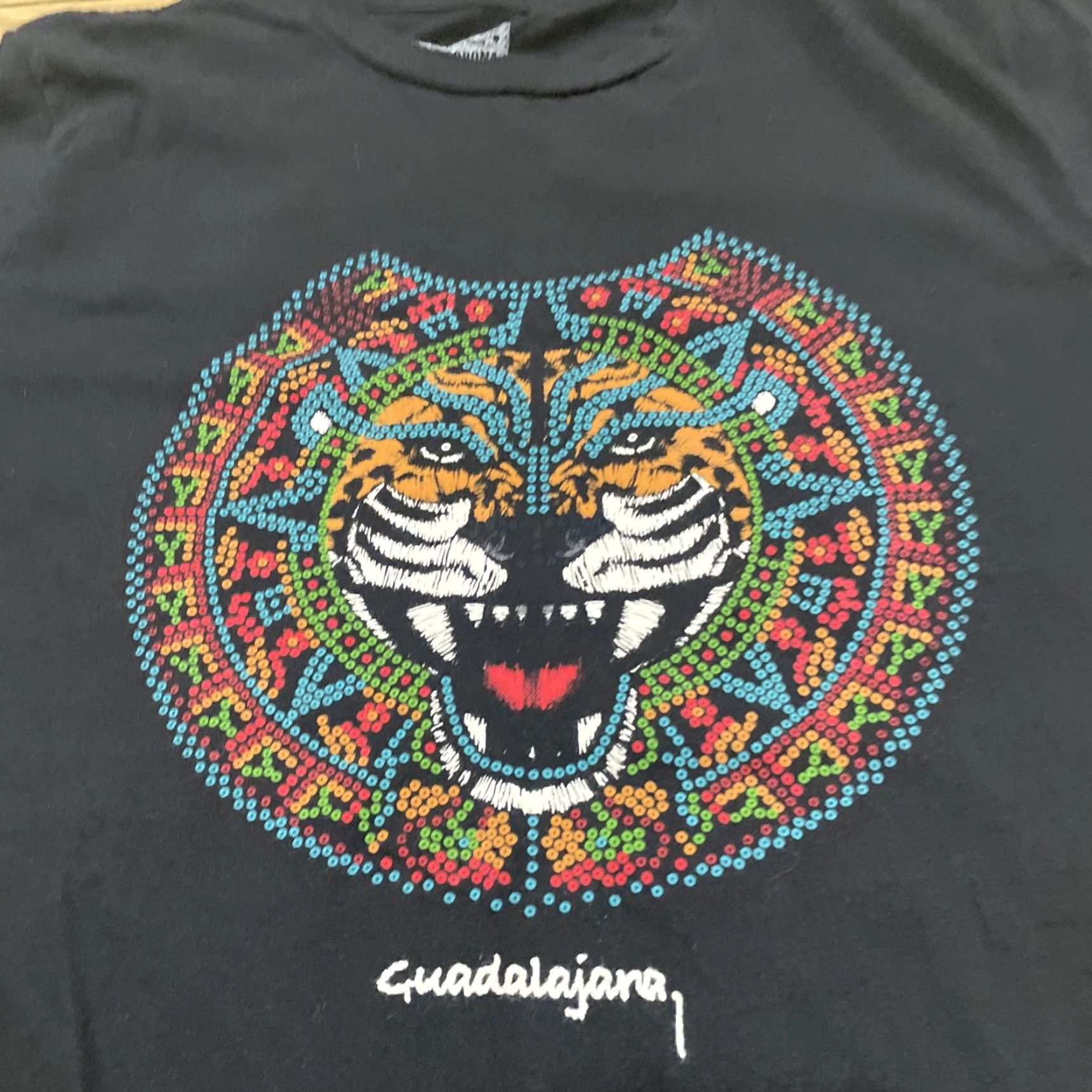 Vintage La Llorona Tiger Print Shirt Men L Black Tribal Tourism Tee L Size US L / EU 52-54 / 3 - 5 Thumbnail