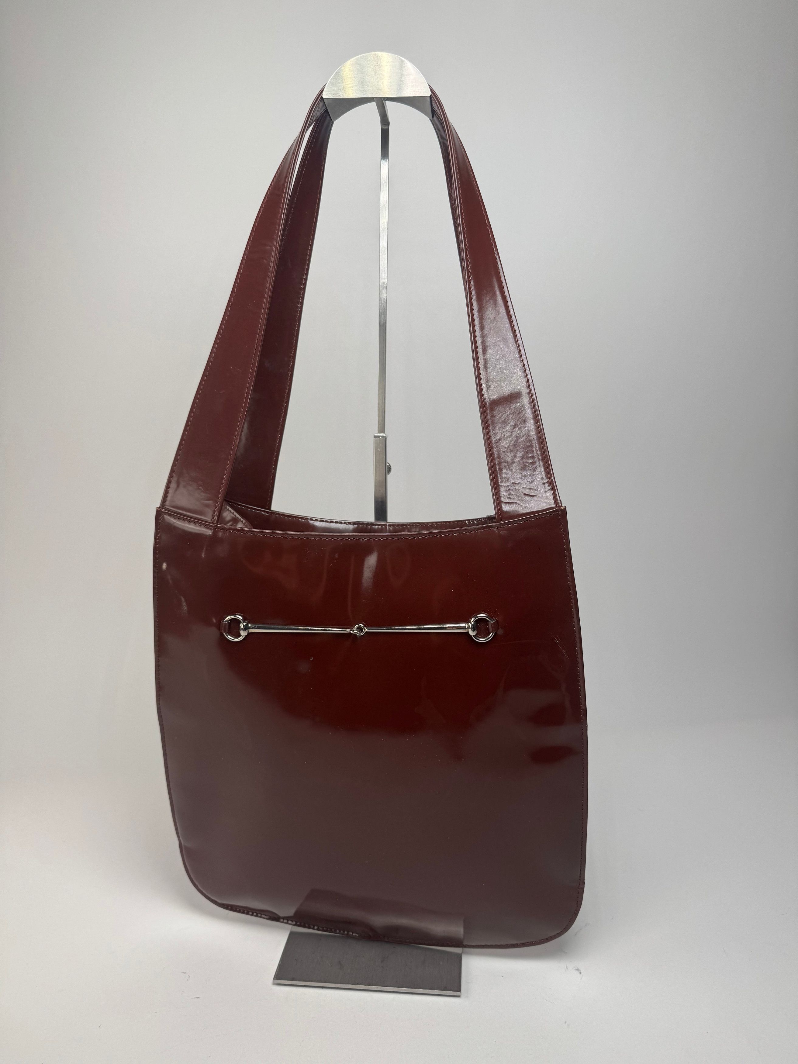 Gucci Vintage Patent Leather Tote Bag Purple Size ONE SIZE - 1 Thumbnail