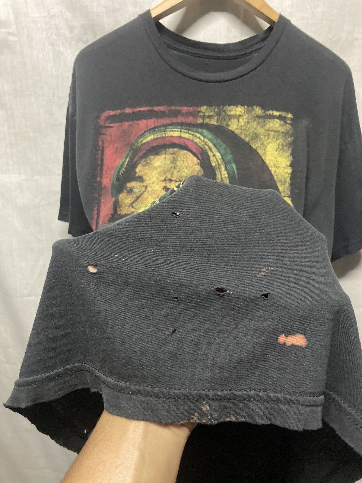 Bob Marley × Vintage Bob Marley Distressed Thrashed Tee Size US L / EU 52-54 / 3 - 4 Thumbnail
