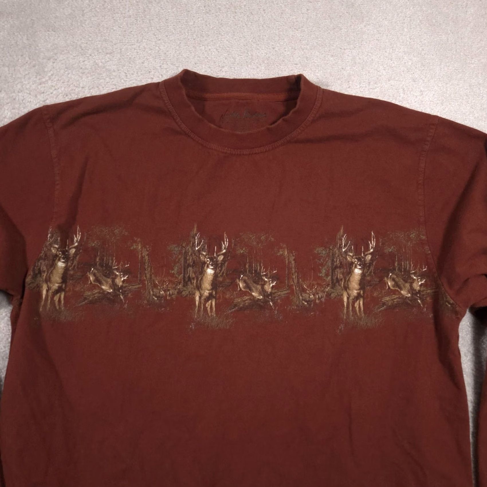 Vintage North River Outfitters Shirt Mens 2XL Brown Deer Buck Graphic Tee Long Sleeve Size US XXL / EU 58 / 5 - 3 Thumbnail