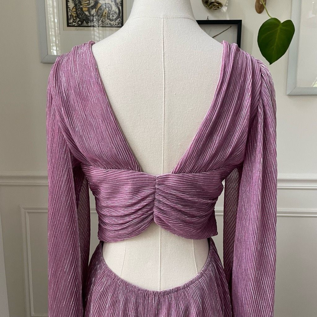 Other Amy Enjoy Life Mauve Pink Metallic Stripe Bell Sleeve Mini D Size XS / US 0-2 / IT 36-38 - 6 Thumbnail