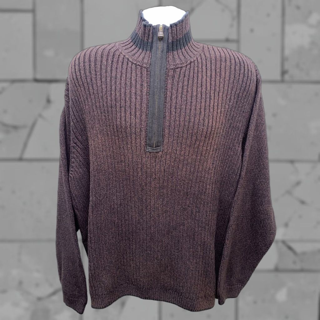 Tommy Bahama Tommy Bahama Men’s Wool Blend Pullover Sweater 1/2 Zip Brown Size Large Size US L / EU 52-54 / 3 - 1 Thumbnail