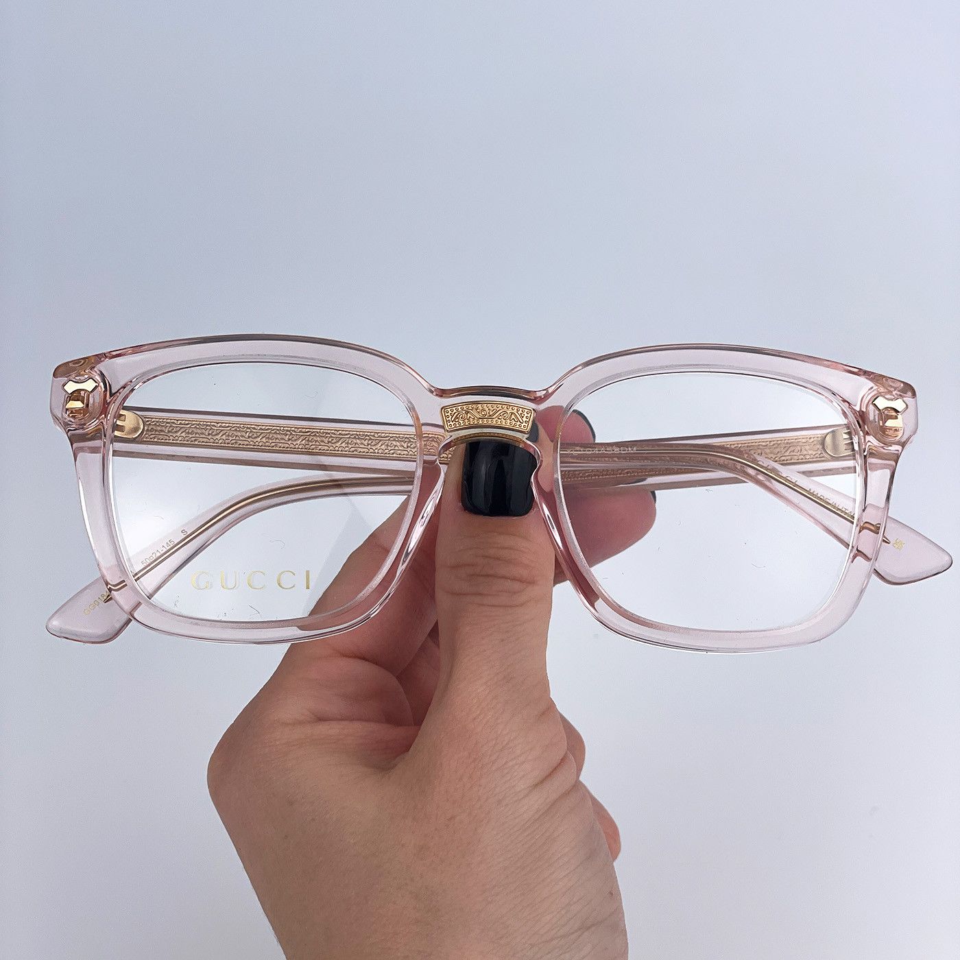 Gucci NEW Gucci GG0184O 013 Pink Square Unisex Eyeglasses Size ONE SIZE - 4 Thumbnail