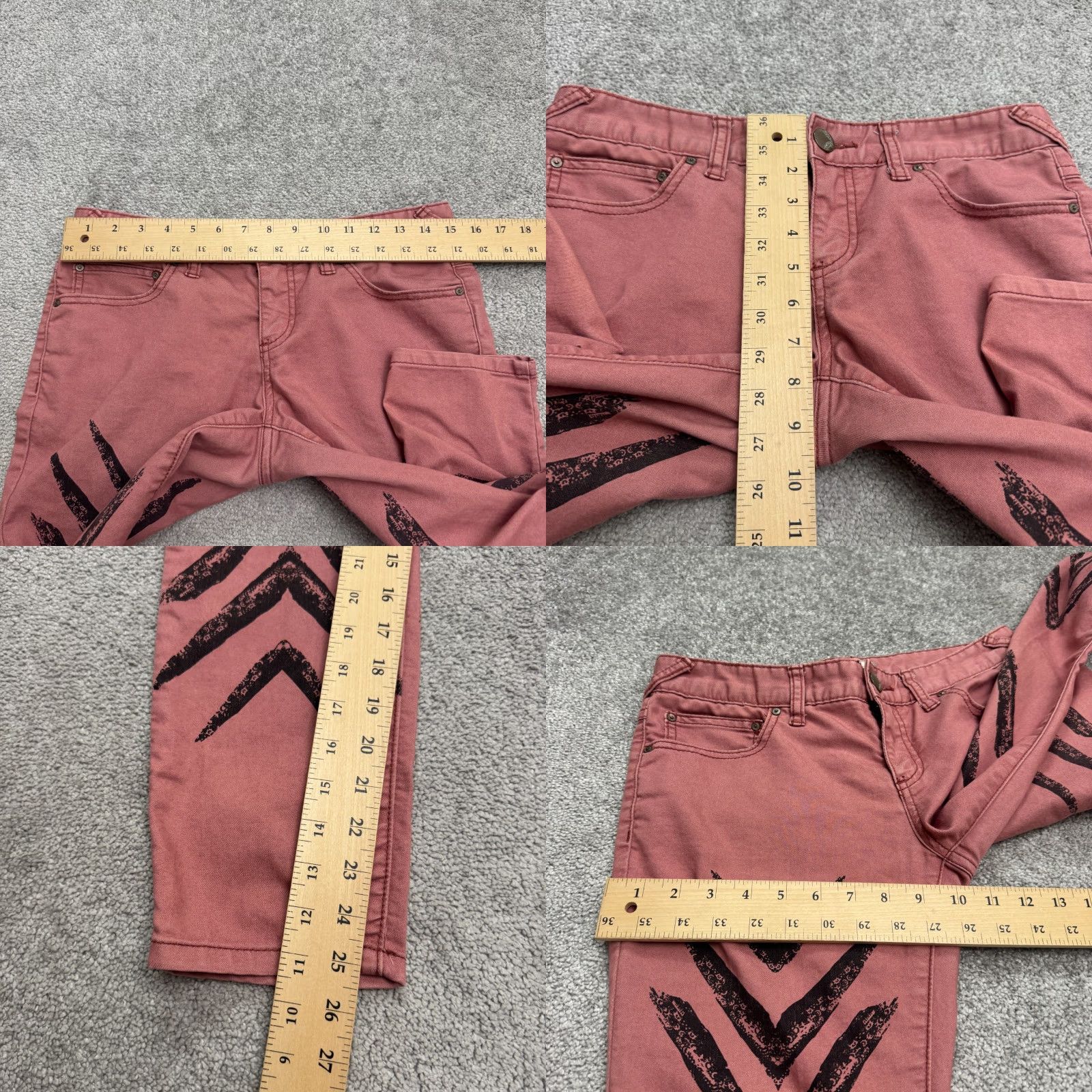 Free People Free People Denim Jeans Women 28 Pink Black Arrow Mid Rise Cropped City Outdoor 5-PocketMens? Womens Size 28" / US 6 / IT 42 - 8 Thumbnail