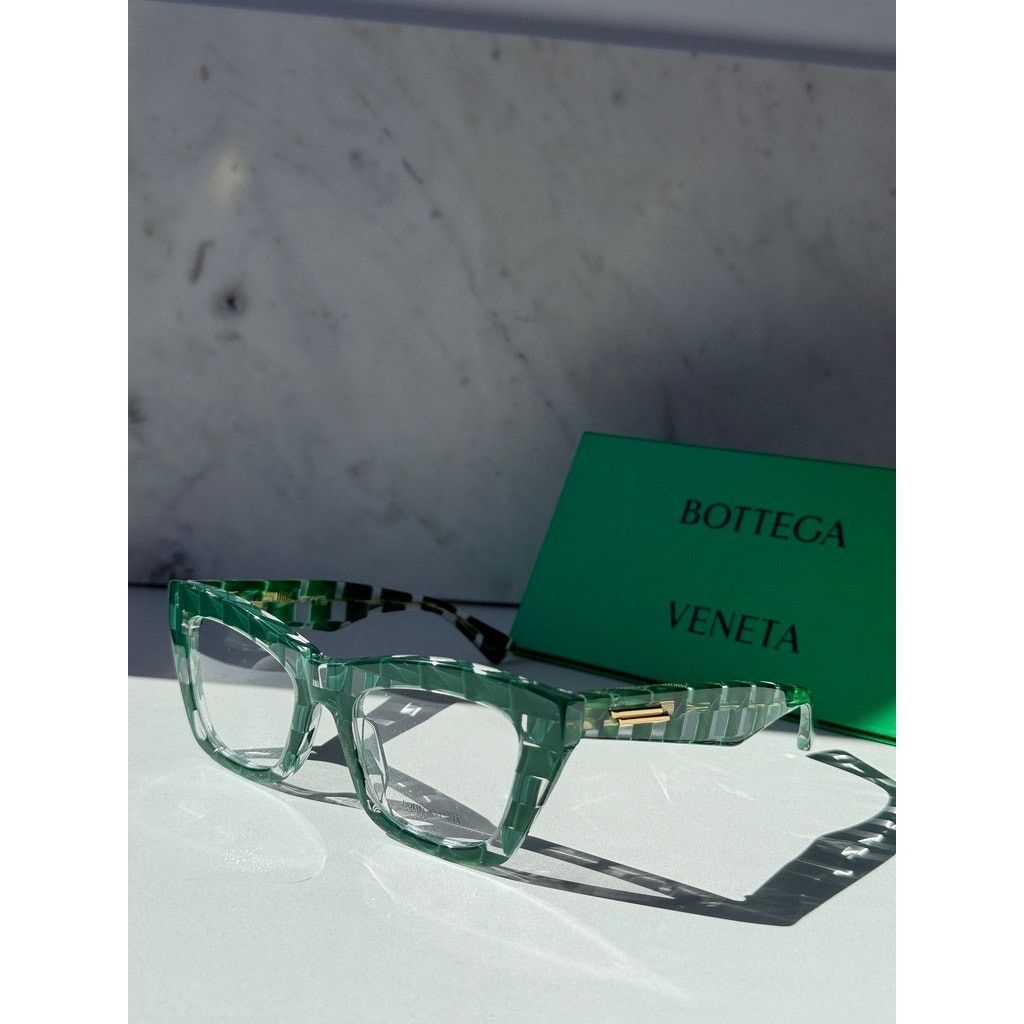 Bottega Veneta NEW Bottega Veneta BV1215S Braided Green Cat Eye Frames Size ONE SIZE - 3 Thumbnail