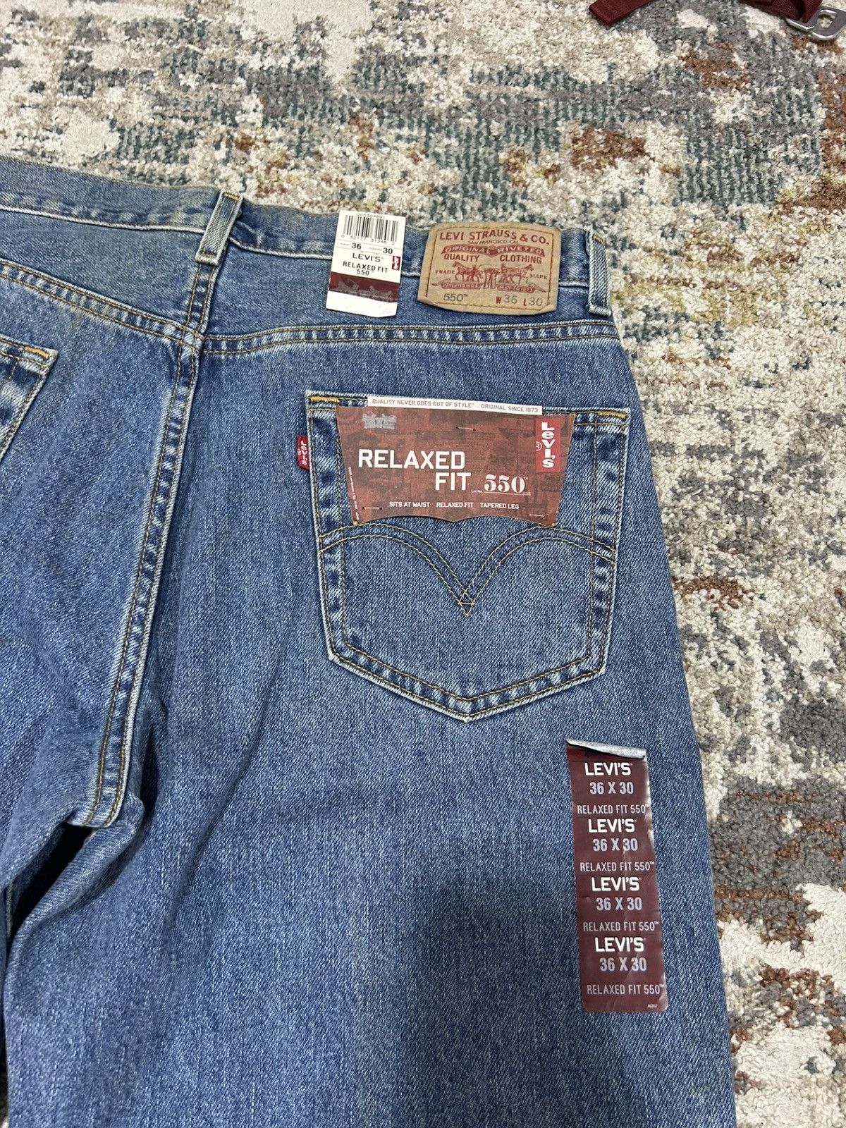 Levi's Vintage Y2k Levi’s 550 Relaxed Fit Denim Jeans Deadstock Size US 36 / EU 52 - 7 Thumbnail