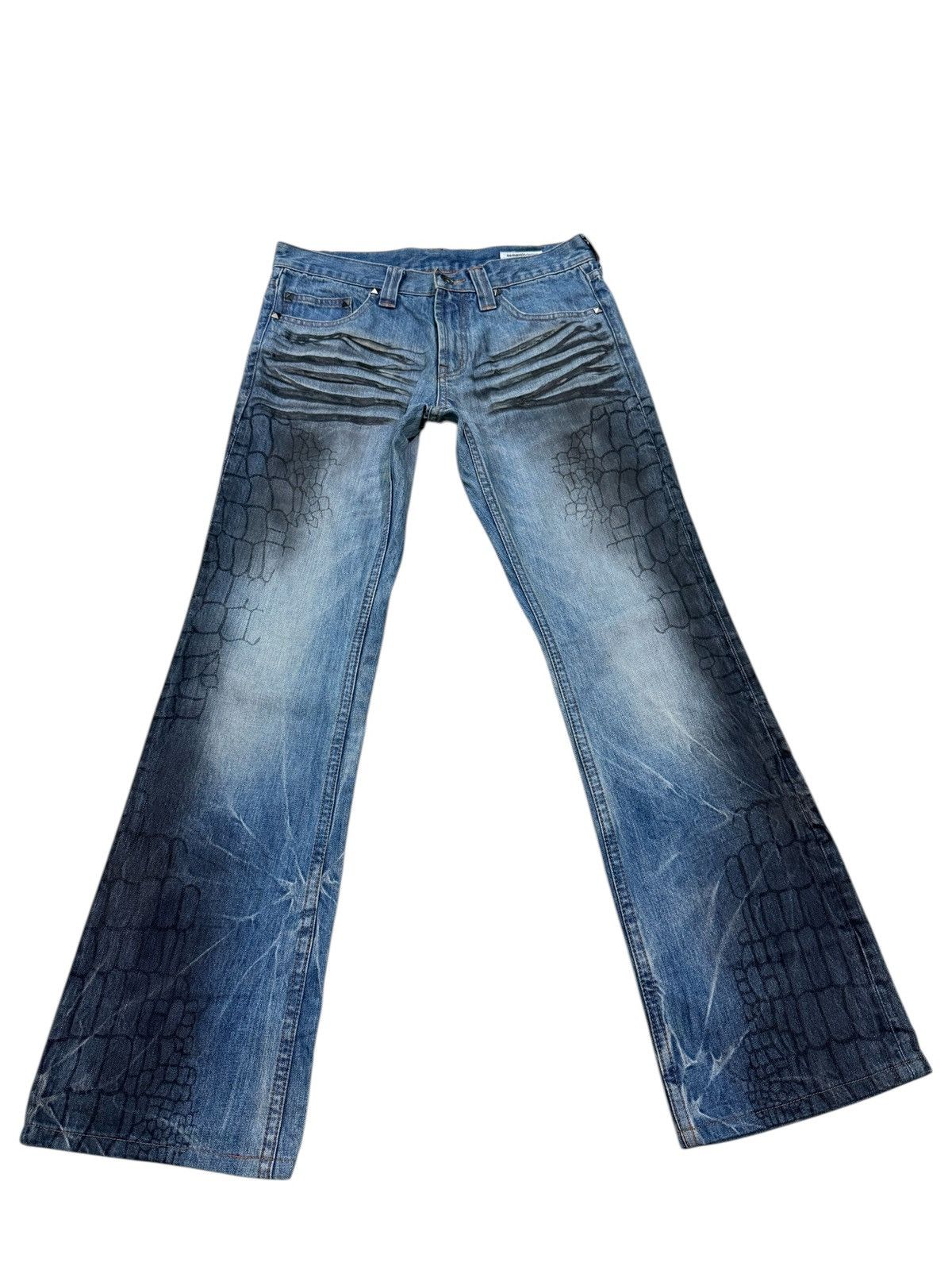 If Six Was Nine RARE SEMANTIC DESIGN FLARE JEANS Size US 31 - 5 Thumbnail