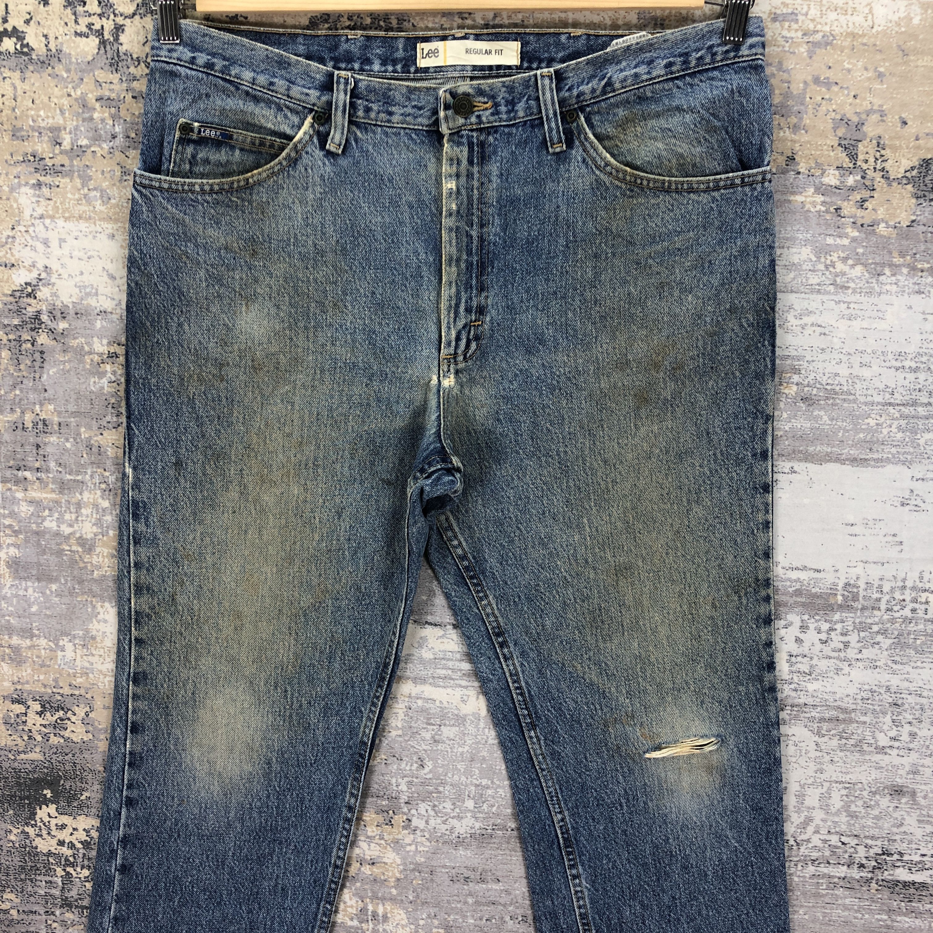 Lee × Vintage Vintage Dirty Lee Stonewash Jeans Rusty Lee Cowboys Denim Size US 36 / EU 52 - 3 Thumbnail