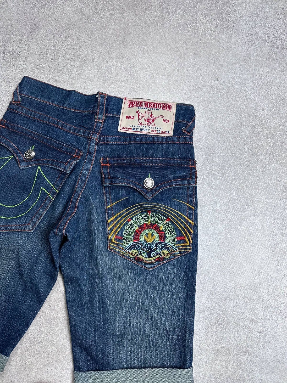 True Religion Vintage NWT True Religion Baggy Denim Embroidery Shorts 30 Size US 30 / EU 46 - 2 Thumbnail