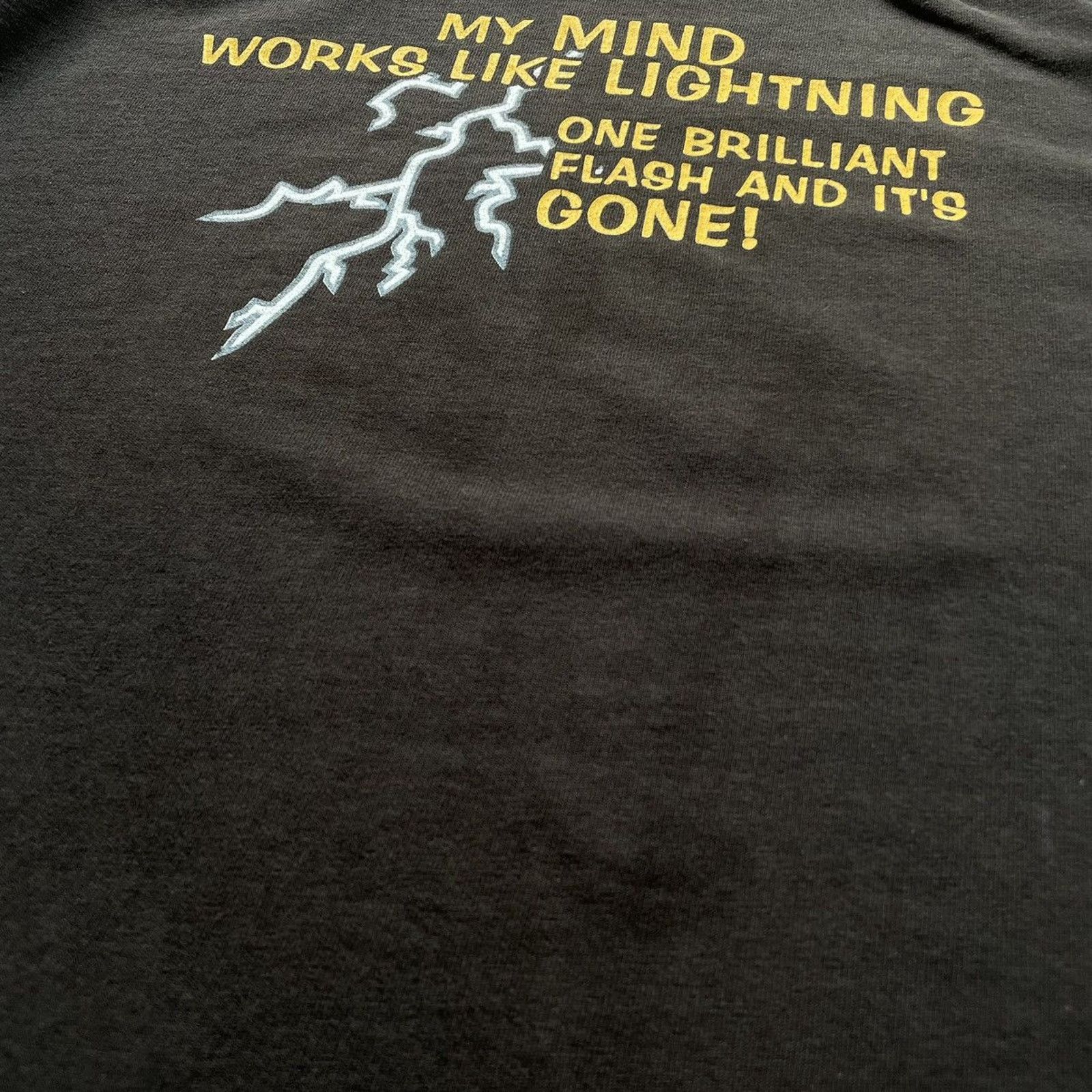 Delta Vintage Y2K Lightning T Shirt XL Funny Graphic Faded Black Size US XL / EU 56 / 4 - 6 Thumbnail