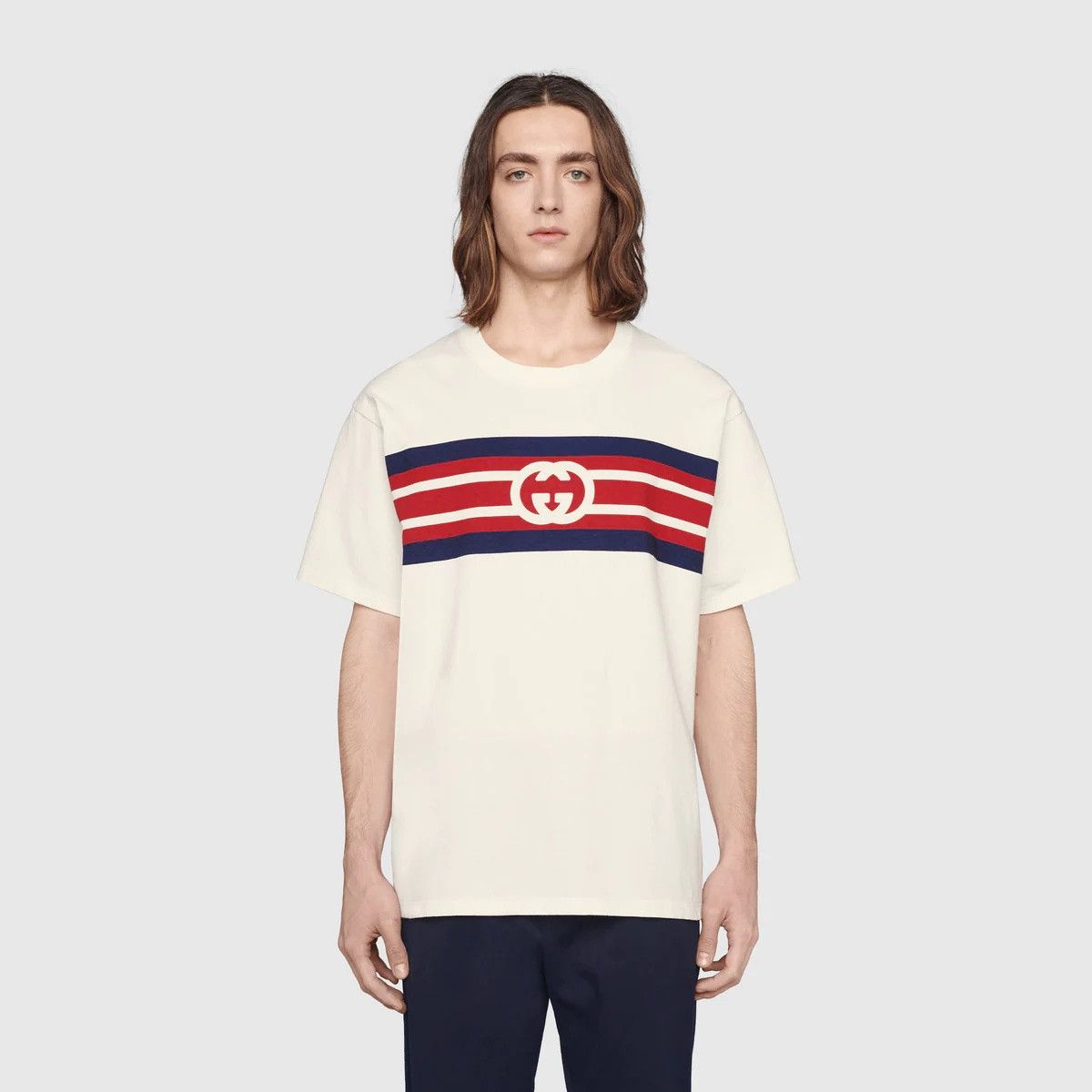 Gucci o1s1wg111025 Interlocking G Stripe Print T-Shirt Multicolor Size US XL / EU 56 / 4 - 3 Thumbnail