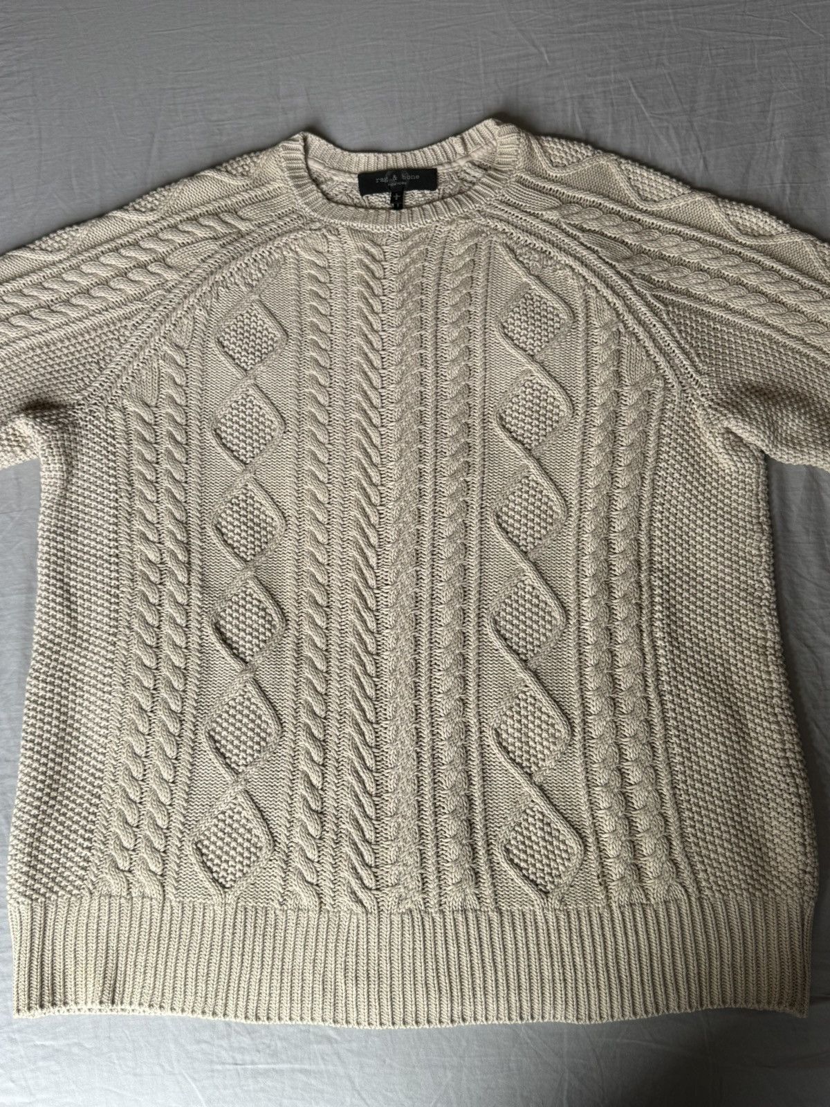Rag & Bone Rag & Bone Dexter Aran Beige Knit Sweater Size US L / EU 52-54 / 3 - 1 Thumbnail