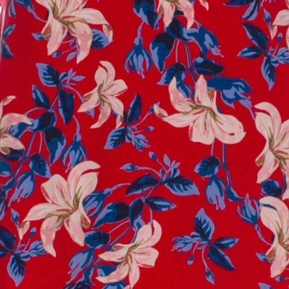 INTERMIX Intermix Silk Dress L Lisette Floral Open Back Flounce Red Size L / US 10 / IT 46 - 7 Thumbnail