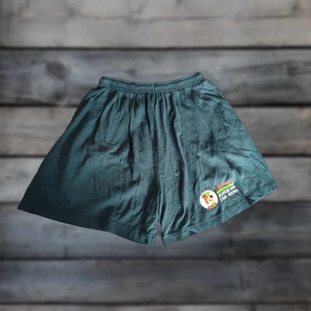 American Apparel VINTAGE Yogi Bear Jellystone Park Green Shorts Men 2XL Activewear USA Made Elastic Waist Size US 39 - 1 Thumbnail