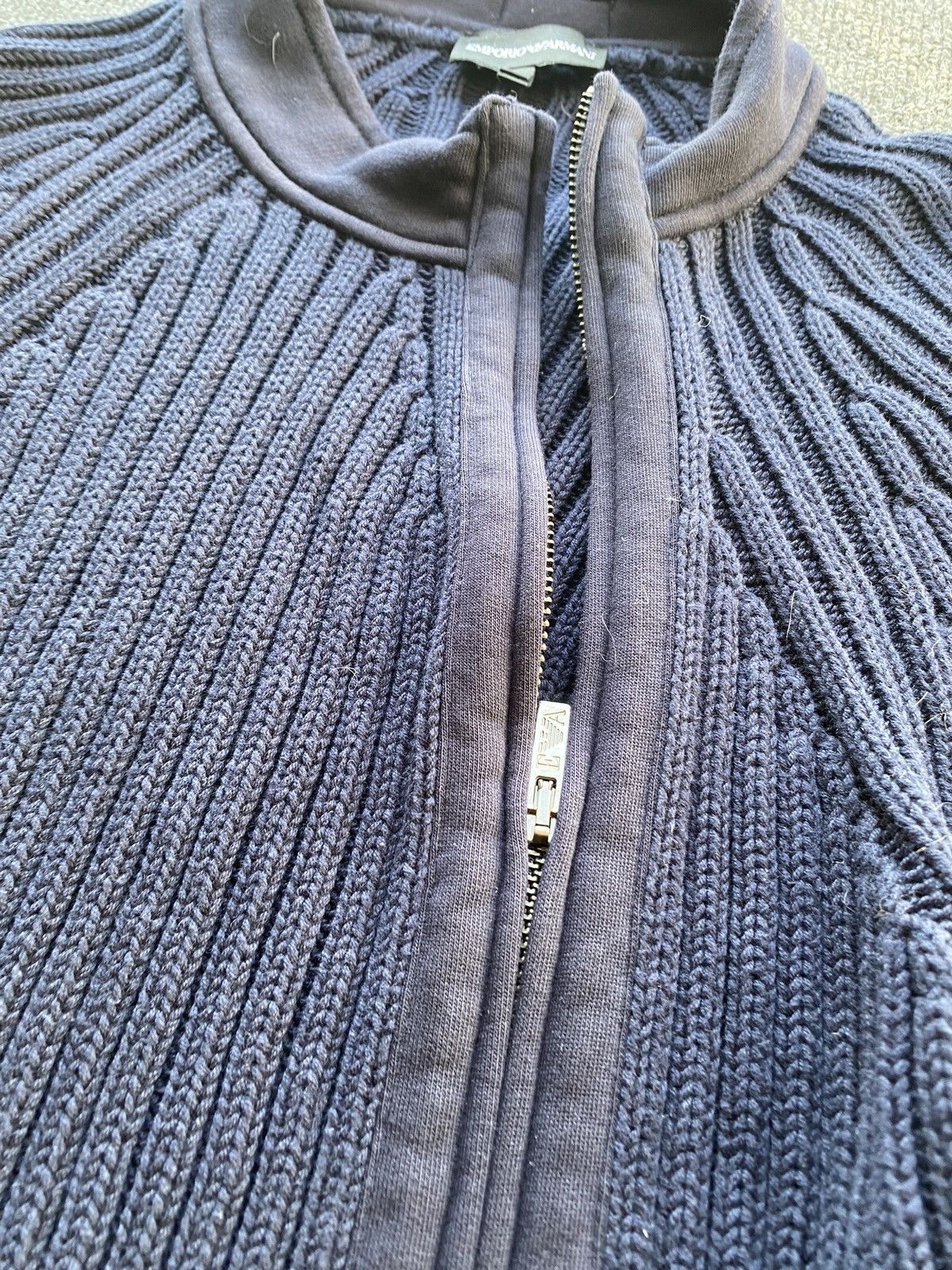 Emporio Armani 🔥Emporio Armani asymmetrical gothic blue sweater designer Size US L / EU 52-54 / 3 - 16 Thumbnail