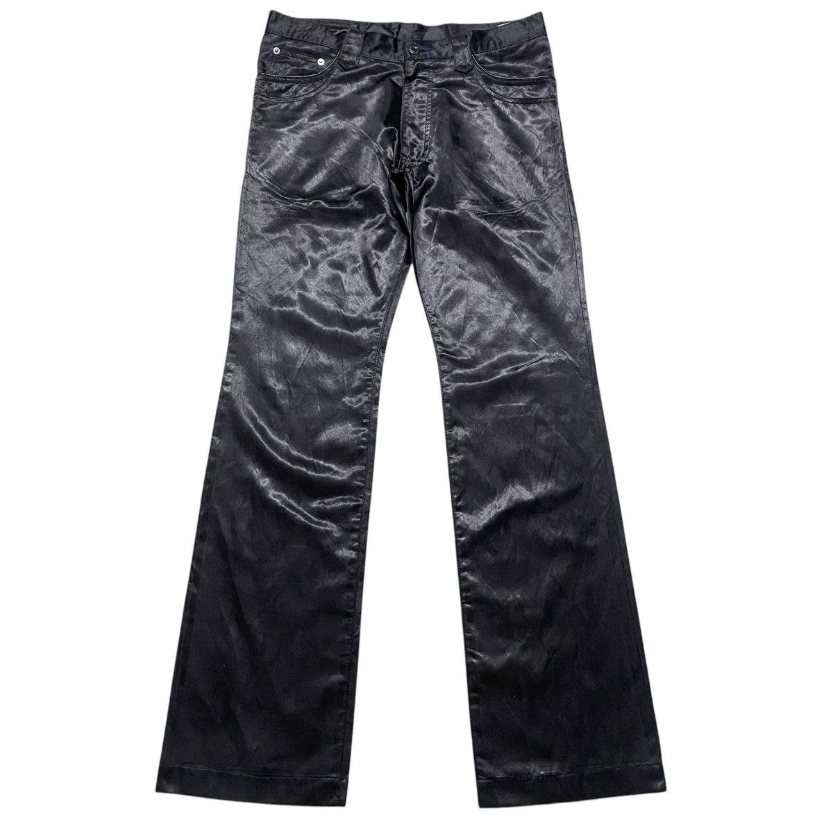 Japanese Brand M.F EDITORIAL Black Snakeskin Wide Leg Pant Size US 31 - 1 Thumbnail