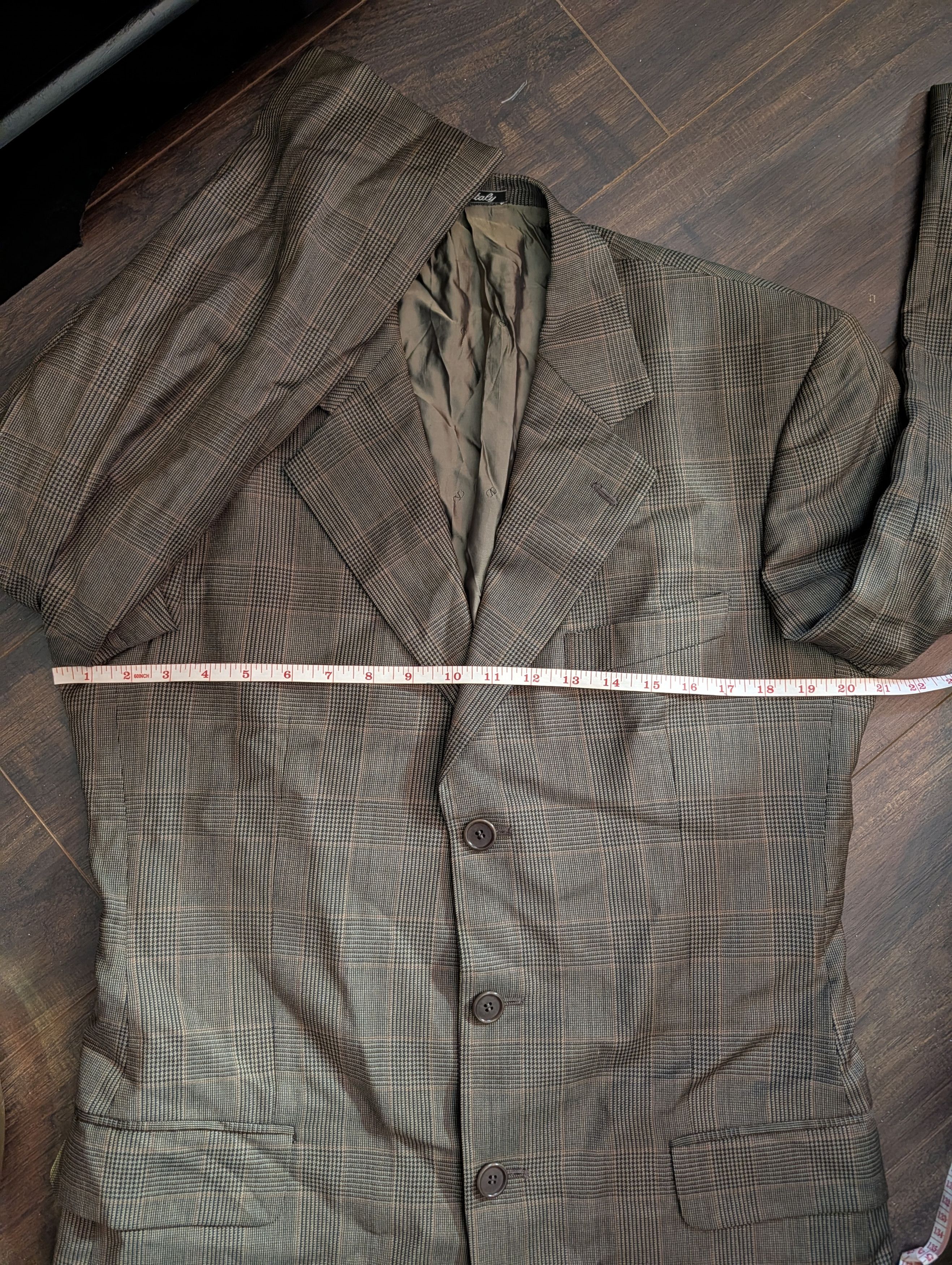Valentino Houndstooth Plaid Saks Wool Italian Tailored Jacket 40L Size 40L - 15 Thumbnail