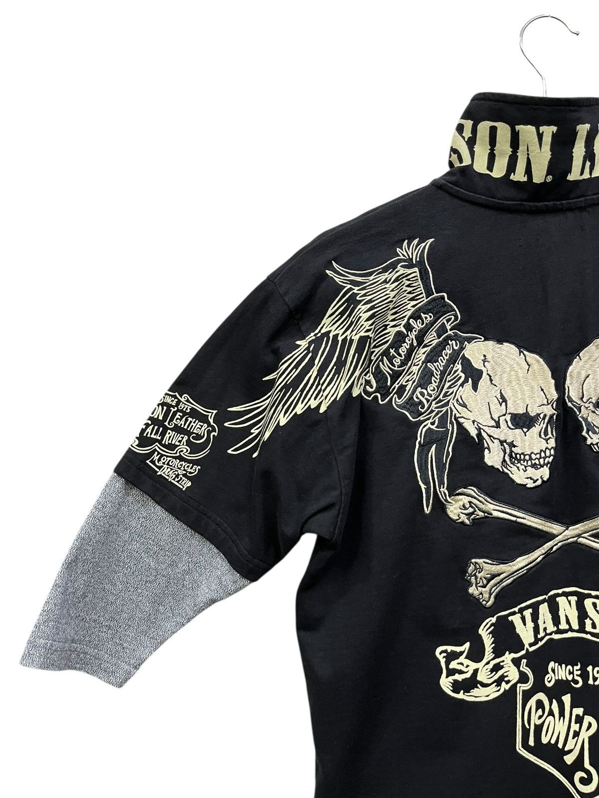 Vanson Leathers Vanson Double Skull Wings Crossbone Punk Biker Polo Size US S / EU 44-46 / 1 - 5 Thumbnail