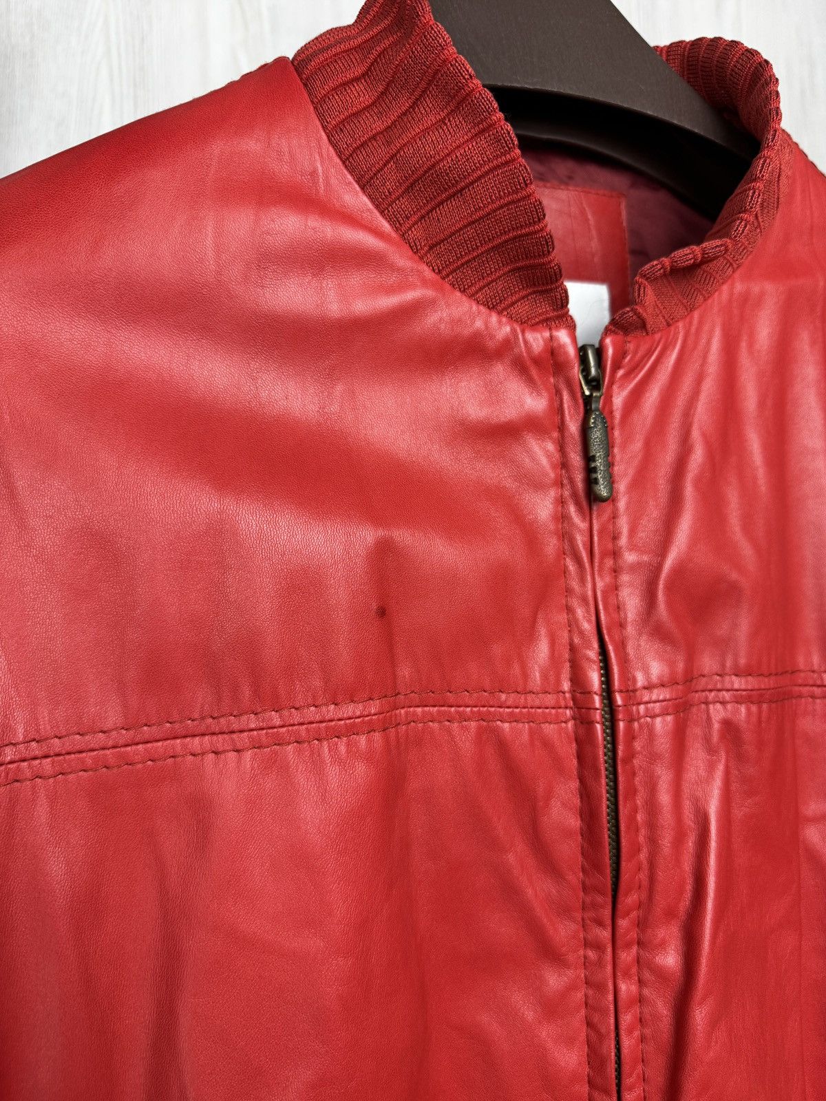 Gimo's Gimo’s red real leather bomber jacket vintage Size US L / EU 52-54 / 3 - 9 Thumbnail