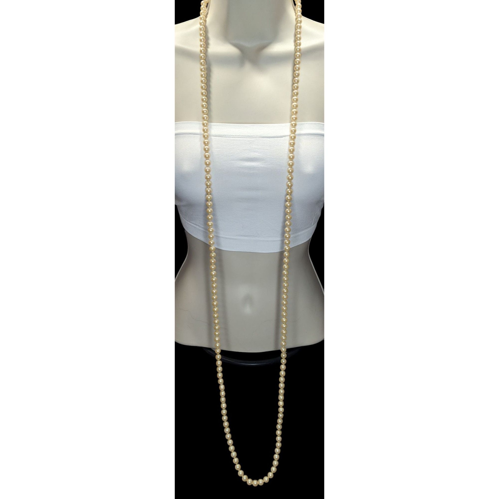 Other Vintage Glam 60-Inch Faux Pearl Necklace With Floral Box Cla Size ONE SIZE - 5 Thumbnail