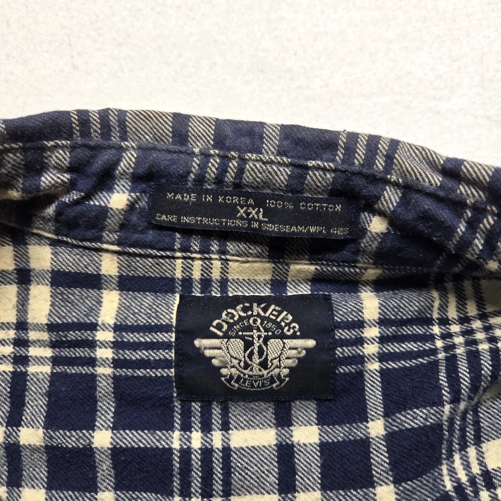 Dockers VINTAGE DOCKERS Blue Plaid Flannel Button-Up Long Sleeve Shirt Adult 2XL Casual Mens Size US XXL / EU 58 / 5 - 3 Thumbnail