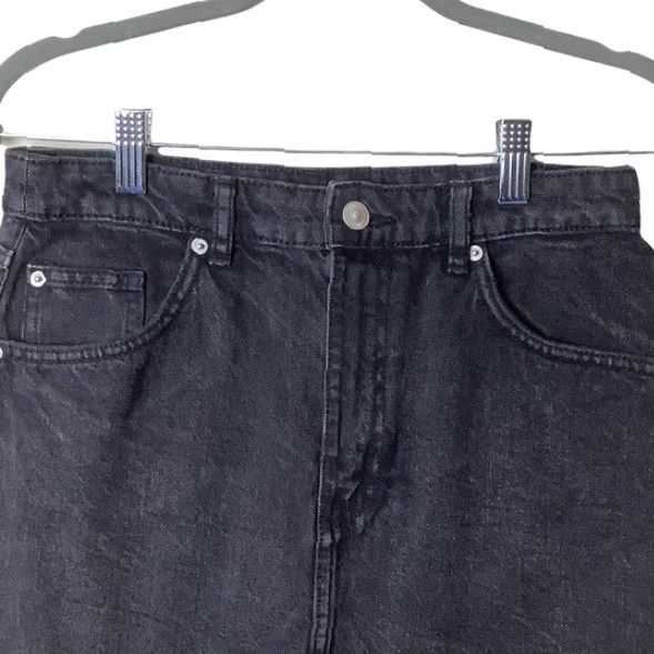 H&M H&M Denim Mini Skirt Womens 6 High Waisted Black Cotton High Low Casual Size 28" / US 6 / IT 42 - 3 Thumbnail