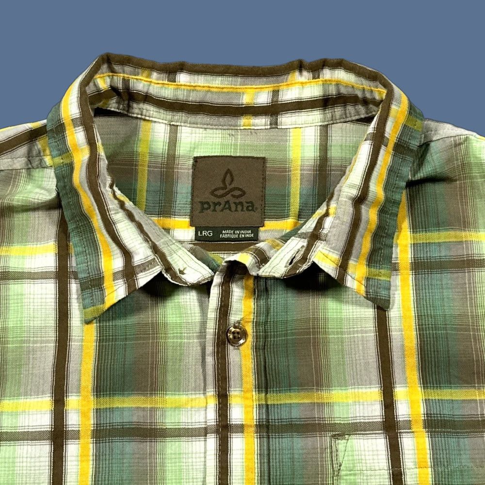 Prana Prana Shirt Mens Large Green Yellow Plaid Short Sleeve Button Up Outdoor Casual Size US L / EU 52-54 / 3 - 1 Thumbnail