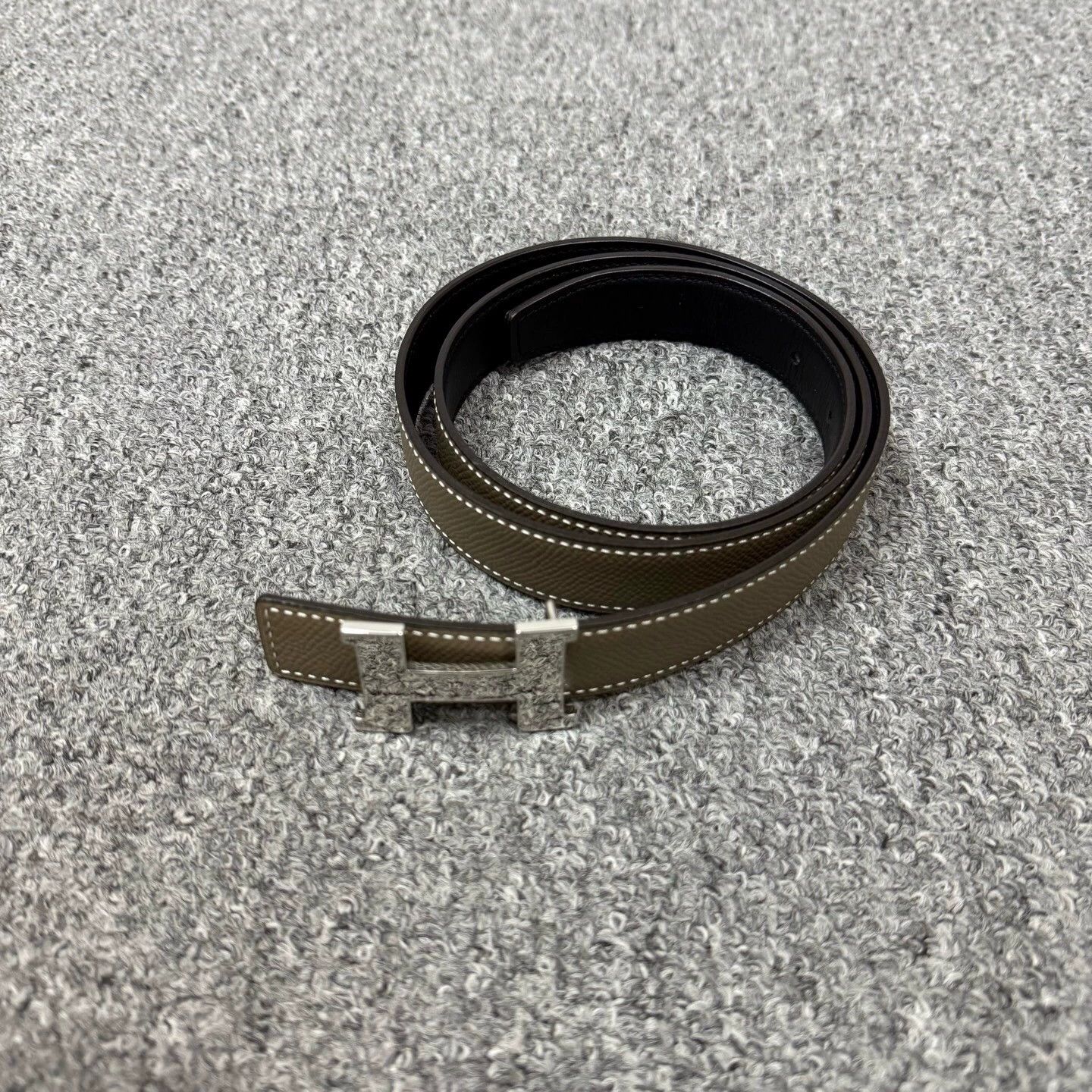 Hermes Hermes shiny brown leather belt silverbuckle NWT 85 Size ONE SIZE - 2 Thumbnail