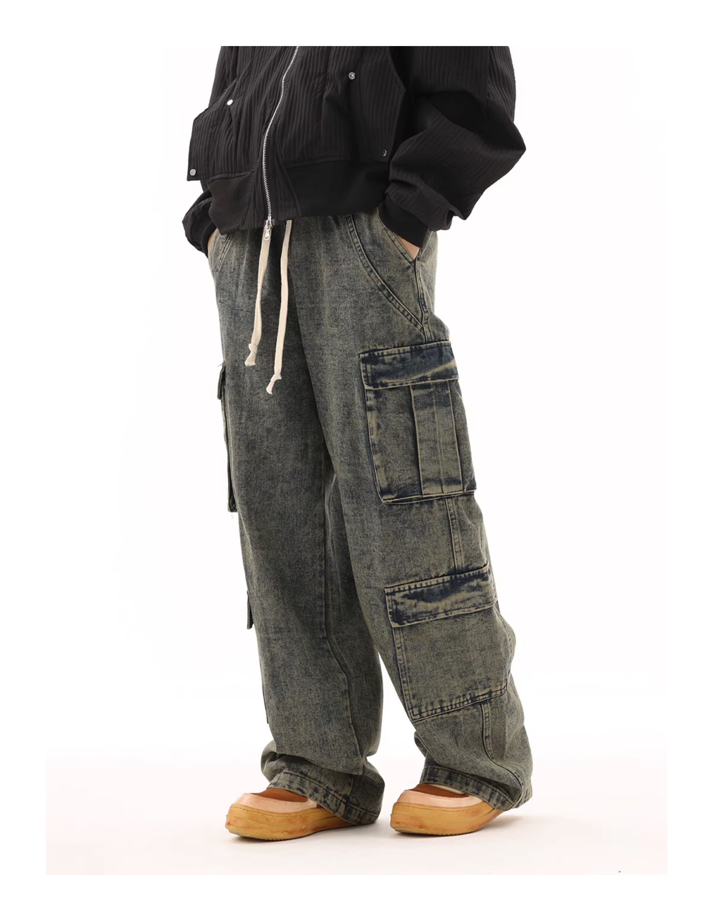 Designer × Japanese Brand × Vintage multi pocket faded baggy cargo jeans Size US 34 / EU 50 - 3 Thumbnail