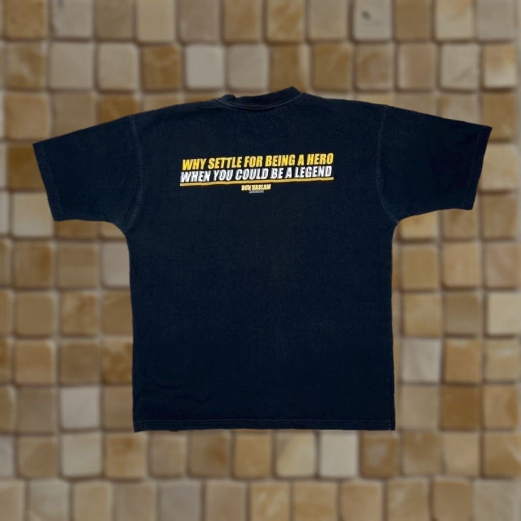 Vintage VINTAGE Onfire Ron Haslam Race School Moto GP Superbike Graphic T-Shirt Large Black Mens Short Sleeve Cotton Logo 00s 90s Size US L / EU 52-54 / 3 - 1 Thumbnail