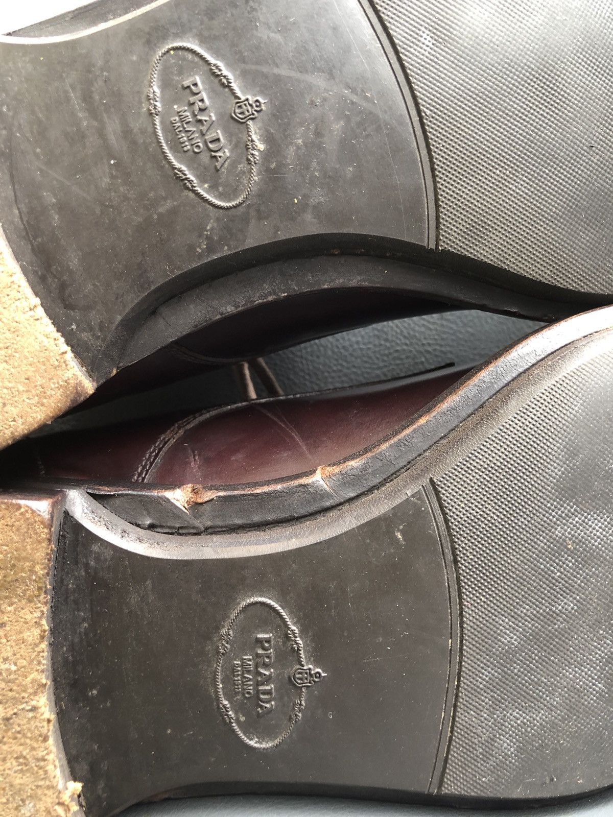 Prada PRADA Brown Leather Men’s Derby Dress shoes Size 7.5 Size US 7.5 / EU 40-41 - 19 Thumbnail