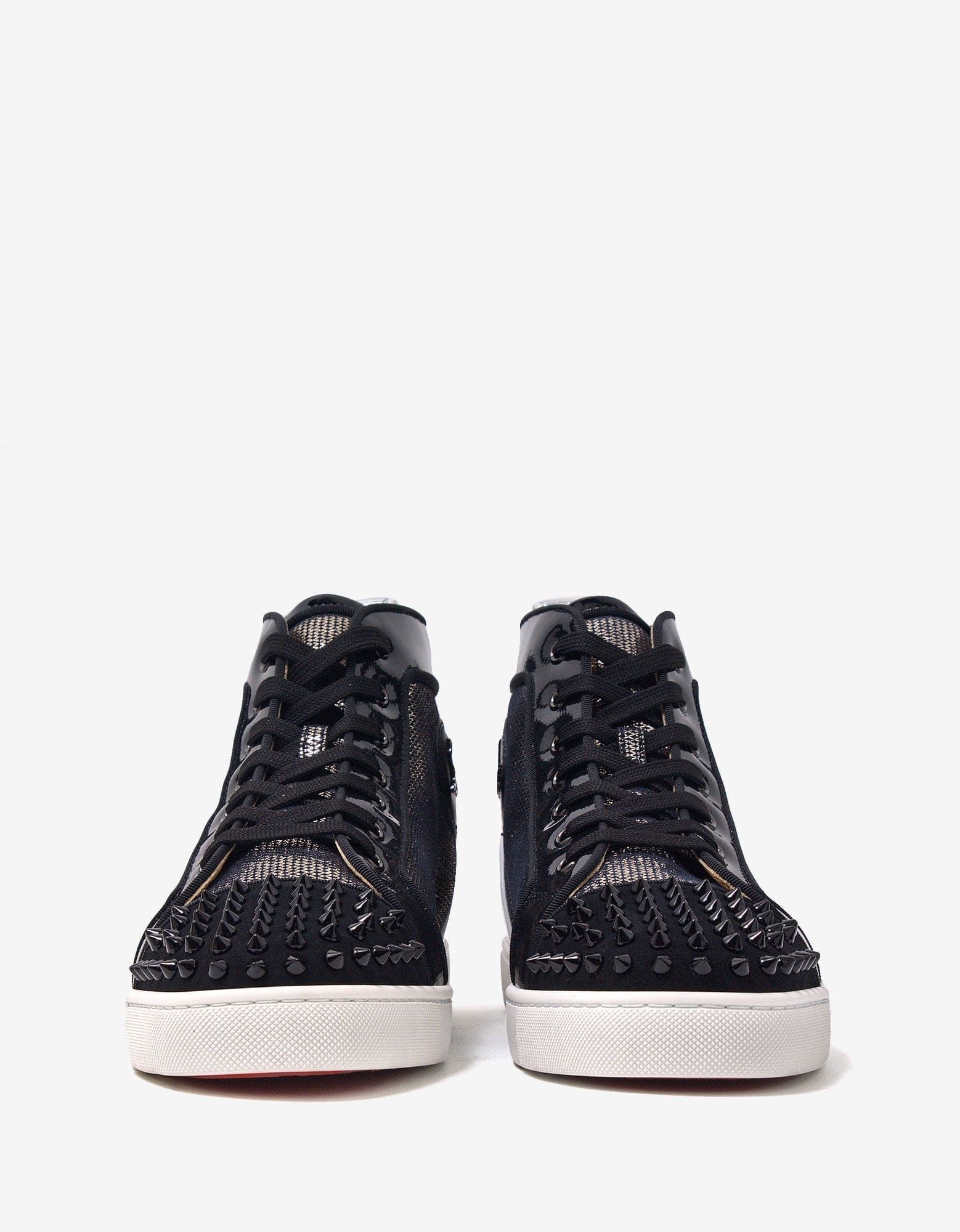 Christian Louboutin Lou Spikes Orlato Flat Metallic High Top Trainers Size US 11 / EU 44 - 4 Thumbnail