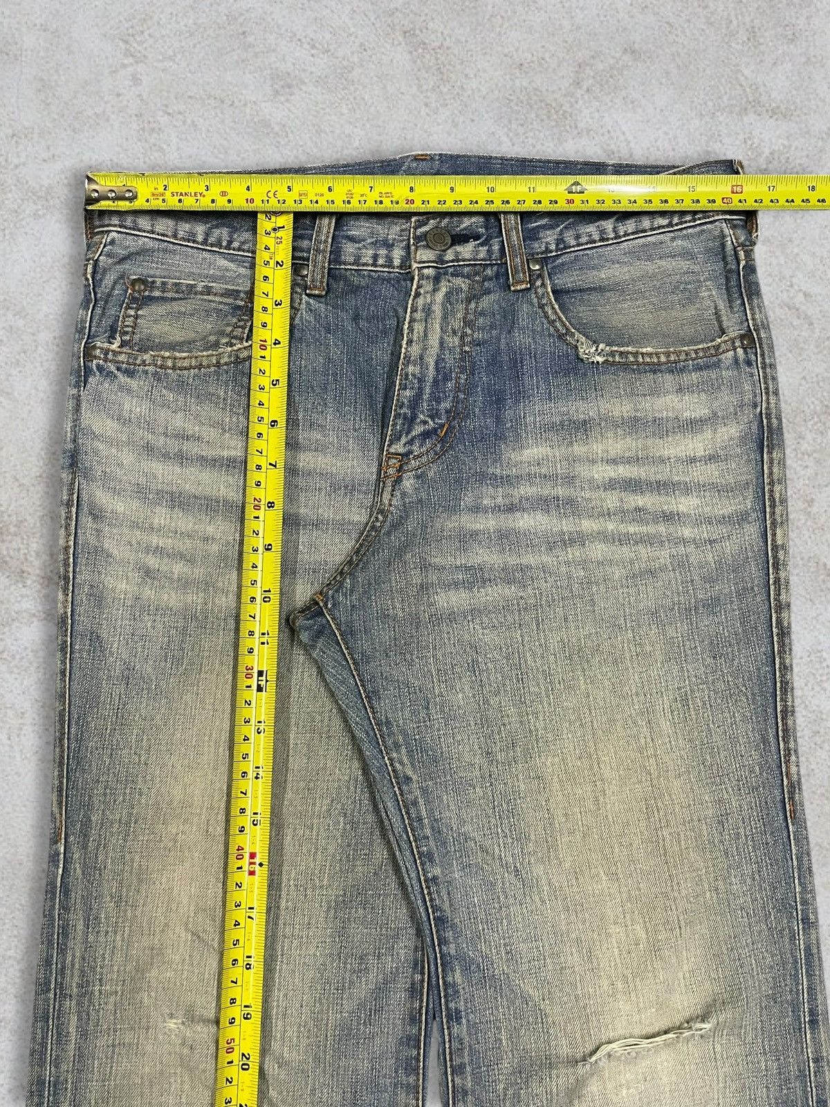 ABAHOUSE Japanese Denim Abahouse High Waist Blue Wash Ripped Jeans Size 32" / US 10 / IT 46 - 14 Thumbnail