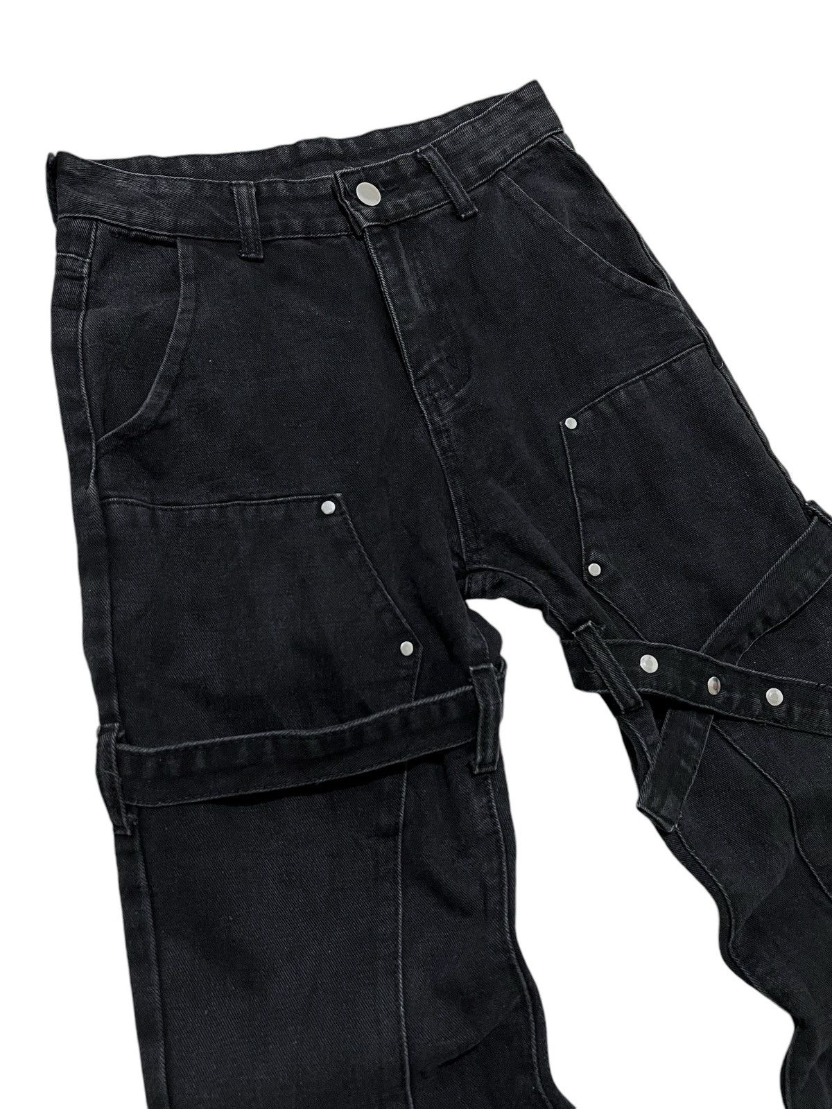 If Six Was Nine × Japanese Brand × Le Grande Bleu (L.G.B.) Unbrand bondage double knee flared denim pants Size US 27 - 4 Thumbnail