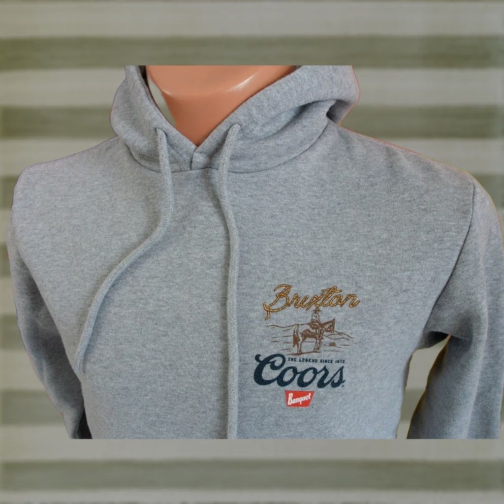 Brixton Brixton Coors Banquet Hoodie Sweatshirt Women's MED Gray Cotton/Polyester Pullover Hooded Western Cowboy Beer Logo L/S Size M / US 6-8 / IT 42-44 - 1 Thumbnail