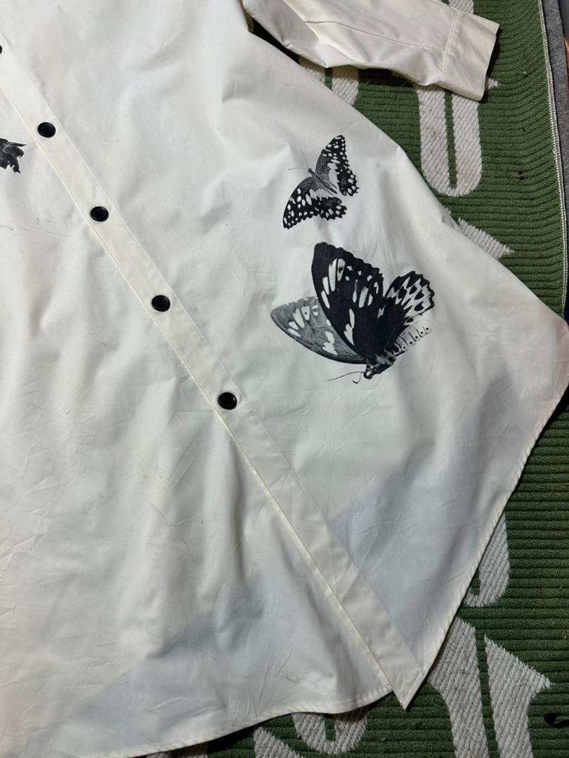 NO ID NO ID White Long Shirt Eagle And Butterfly Print Size US L / EU 52-54 / 3 - 4 Thumbnail