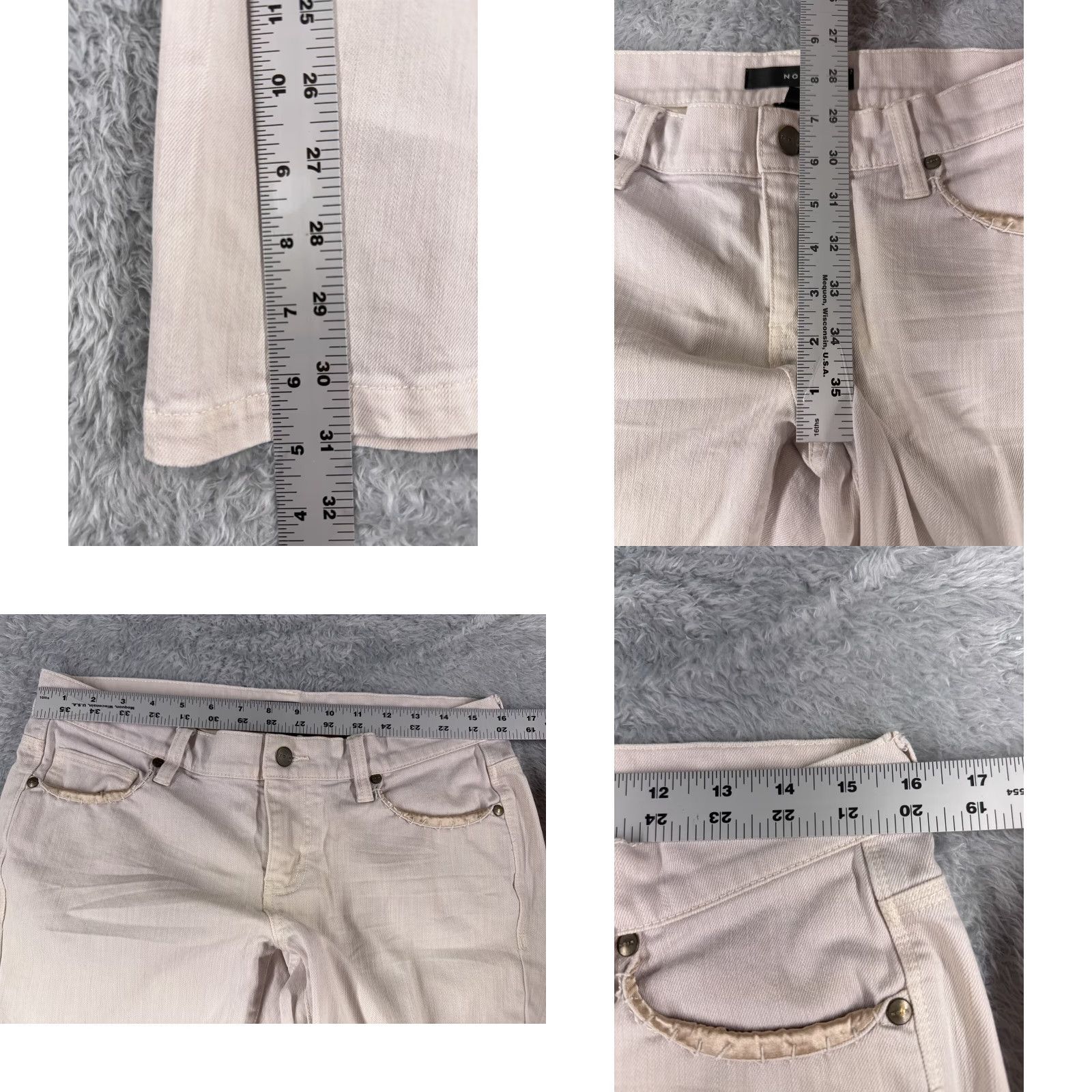 J.Crew Noir Jeans Women 8 Pink Denim Wide Leg Bootcut Low Rise Cotton 31x32 Size 30" / US 8 / IT 44 - 8 Thumbnail