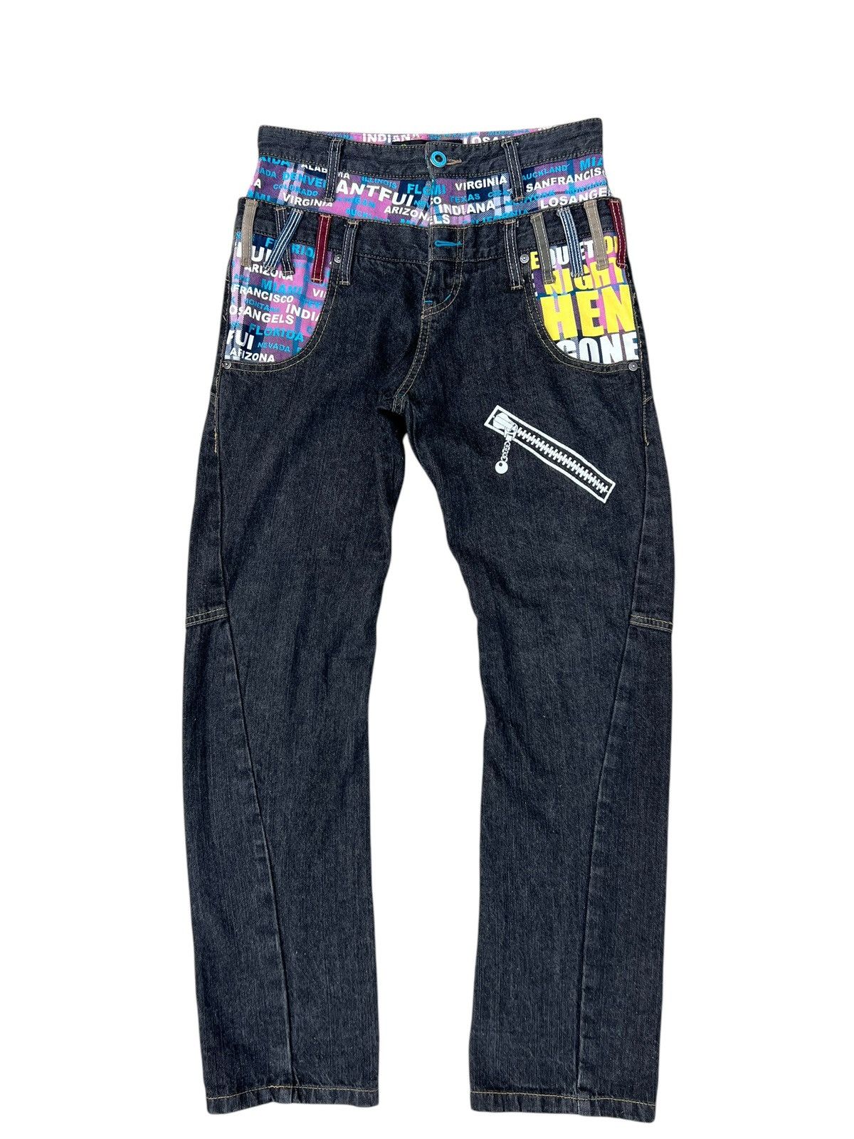 Vintage Double Waist Antfui Multiple Colour Denim Jeans Size US 29 - 3 Thumbnail
