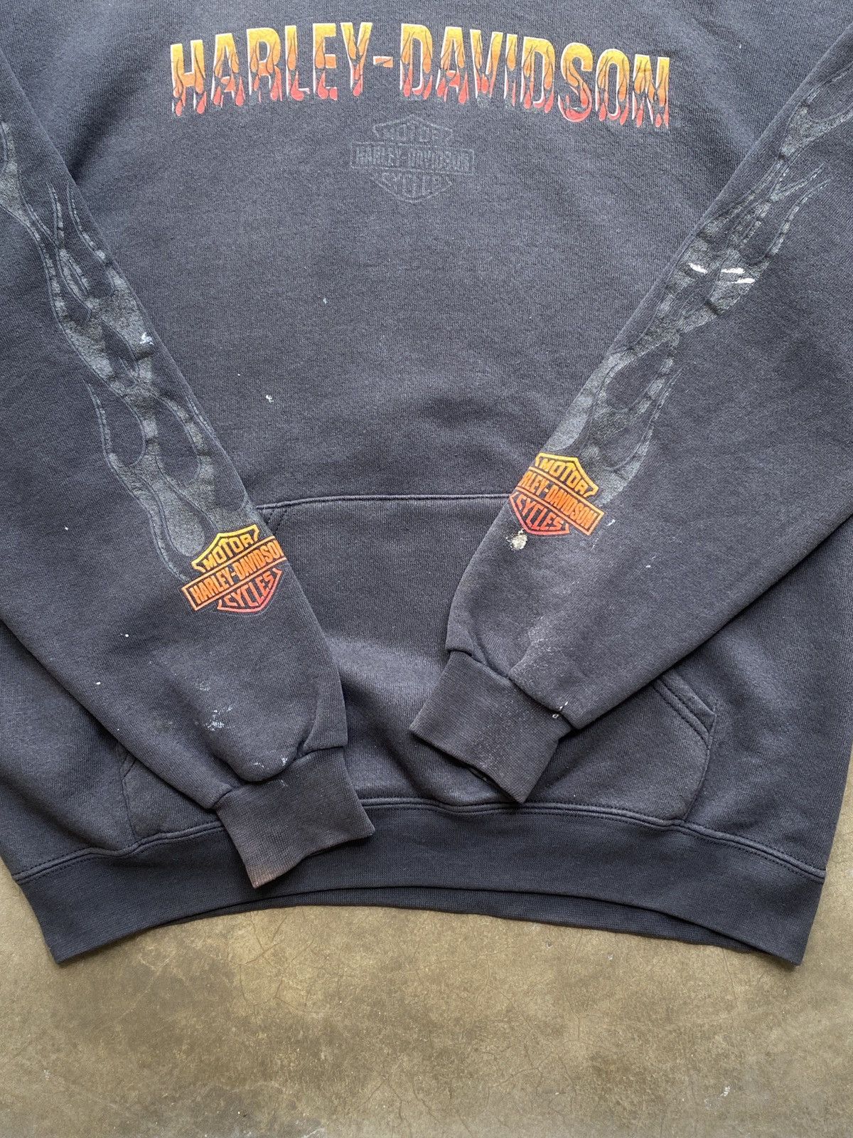Harley Davidson Vintage Thrashed Faded 1990s Harley Davidson Flame Hoodie Size US M / EU 48-50 / 2 - 7 Thumbnail