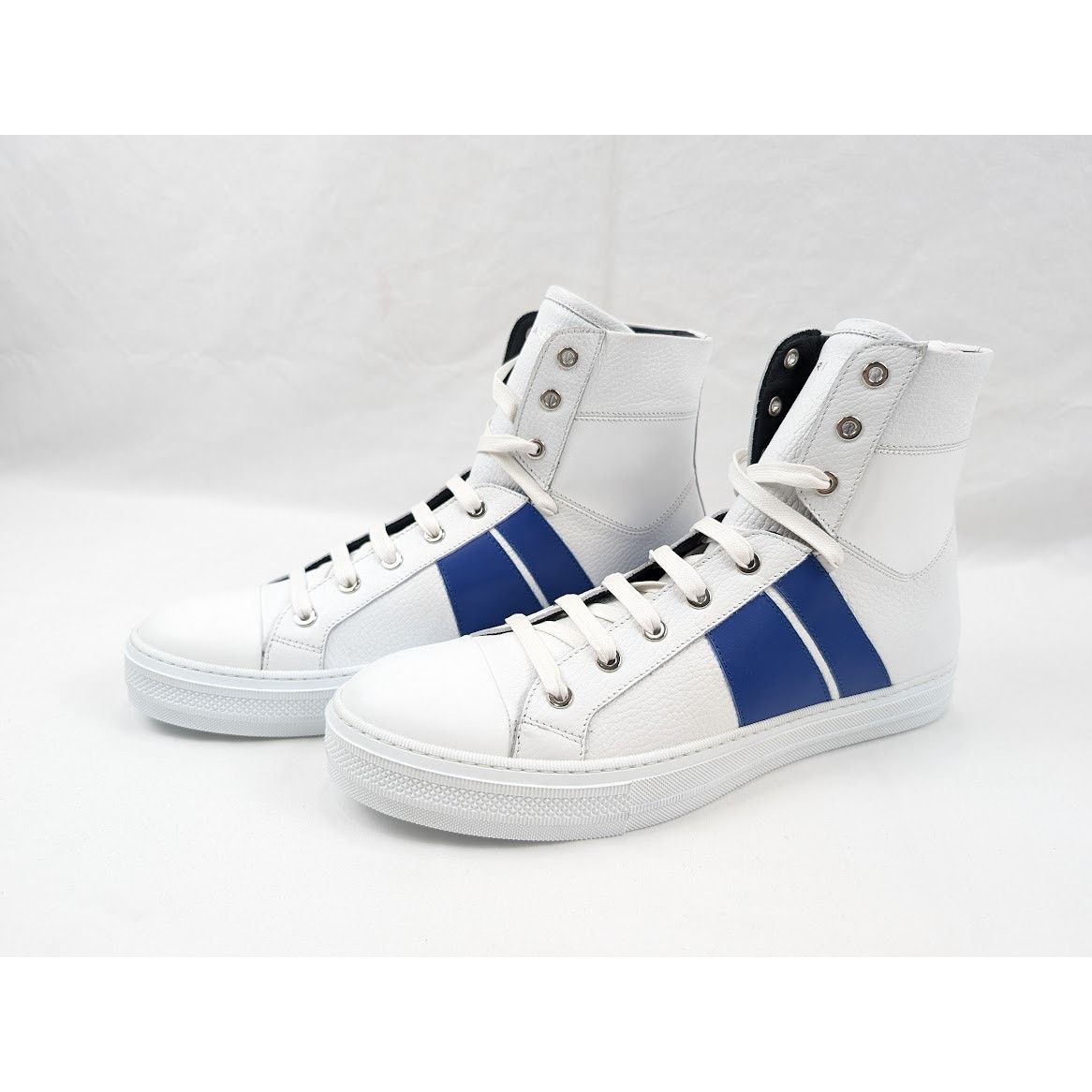 Amiri o1rshd1 Leather Sunset Sneakers in White/Blue Size US 12 / EU 45 - 16 Thumbnail