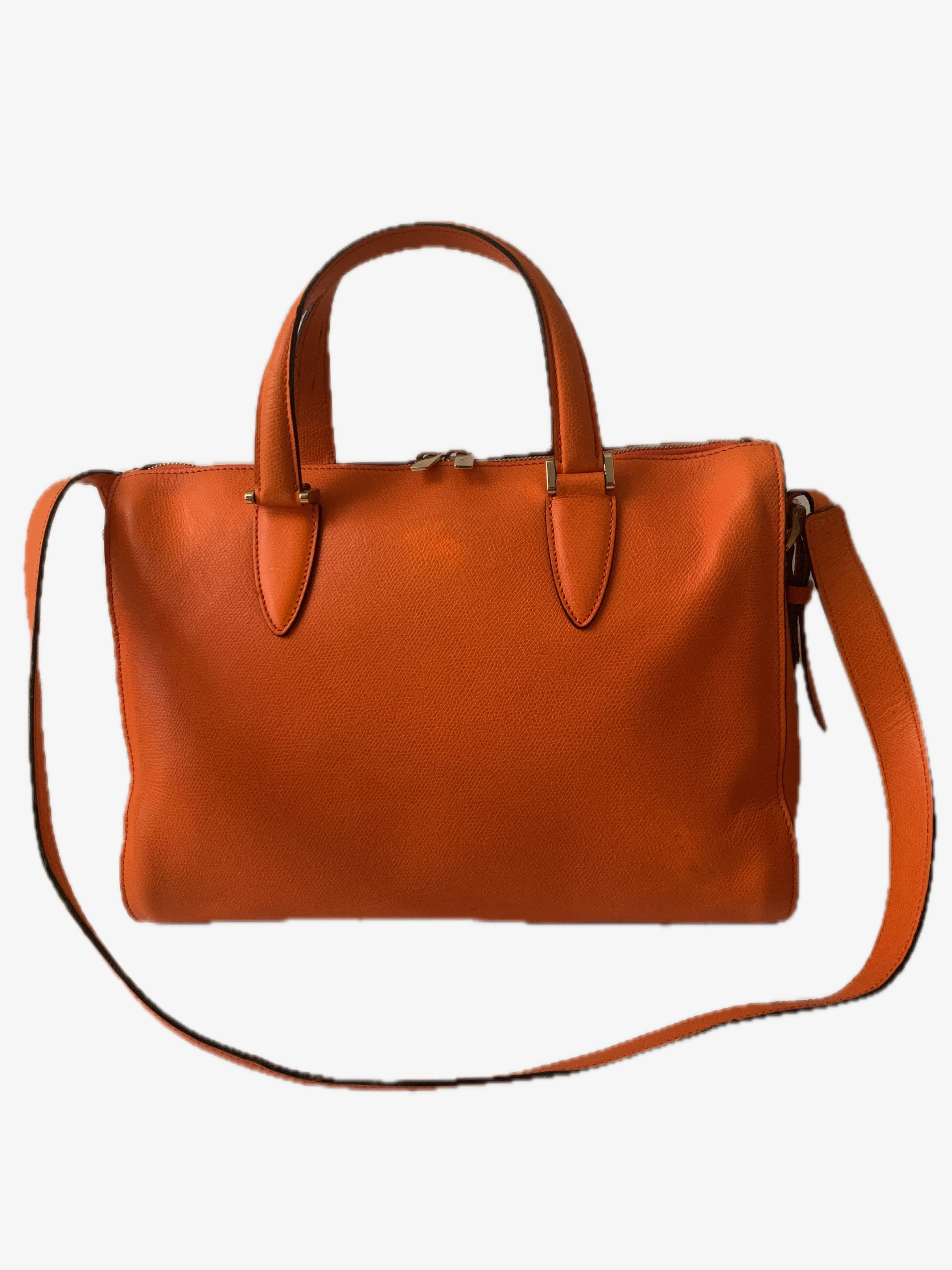 Valextra VALEXTRA Pebbled Leather Top Handles Cross Body Bag Size ONE SIZE - 1 Thumbnail