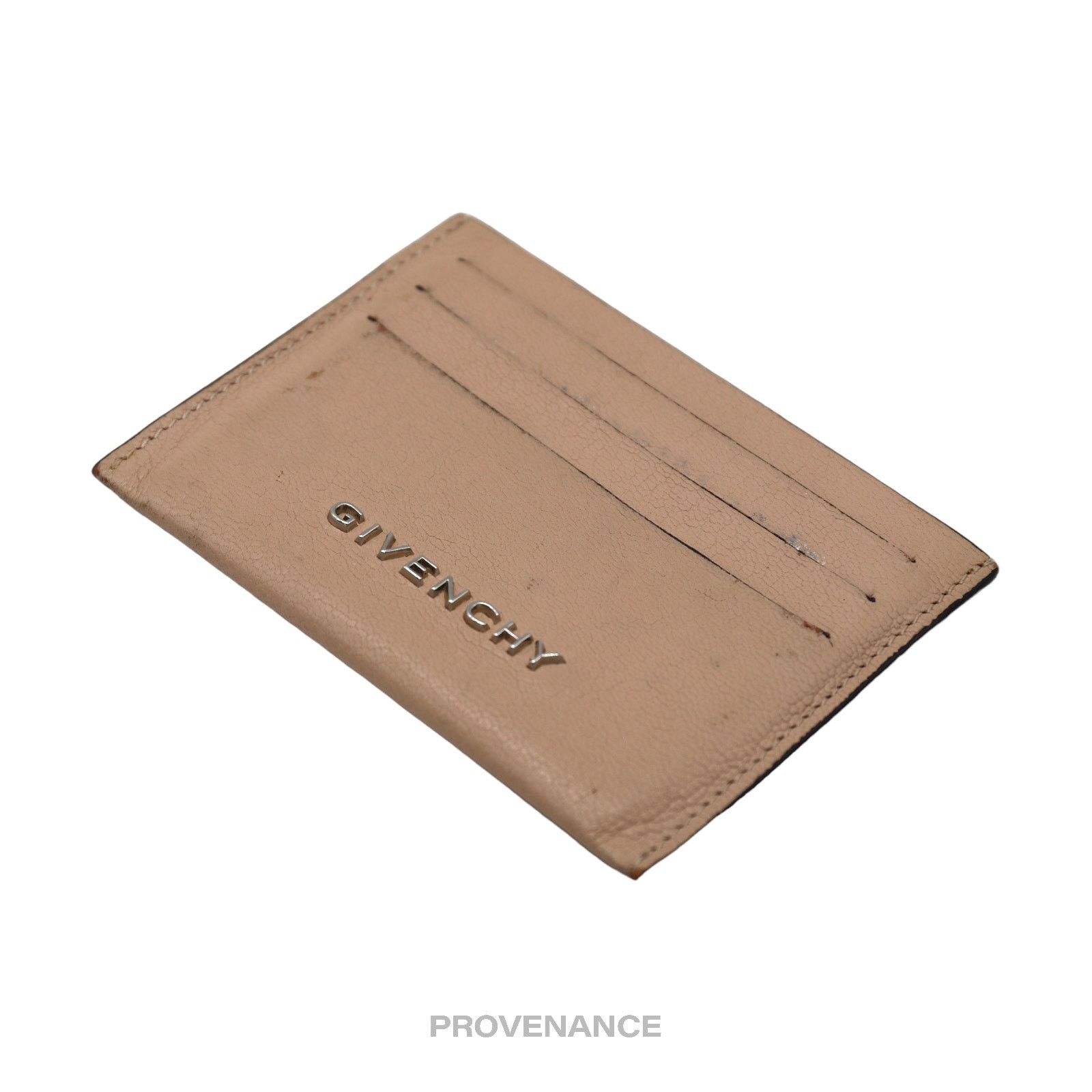 Givenchy 🔴 Givenchy Logo Card Holder Wallet - Nude Leather Size ONE SIZE - 3 Thumbnail
