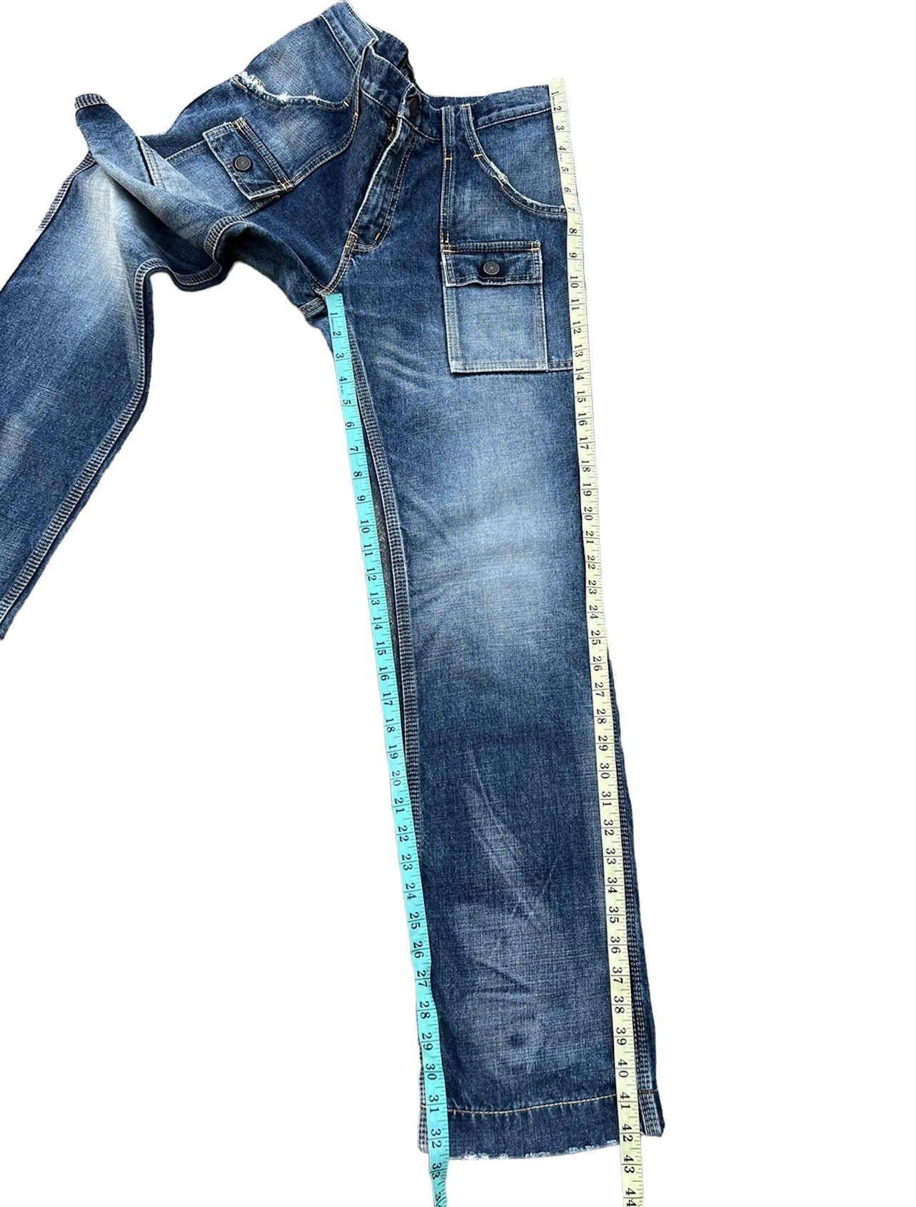 Shellac Vintage Acoustic Japan Fade Blue Denim Flare Jeans Bush Pant Size US 32 / EU 48 - 5 Thumbnail